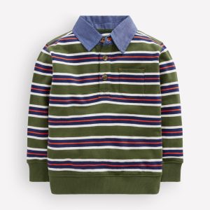 Smart Collared Sweatshirt-Brunswick Green / College Navy
