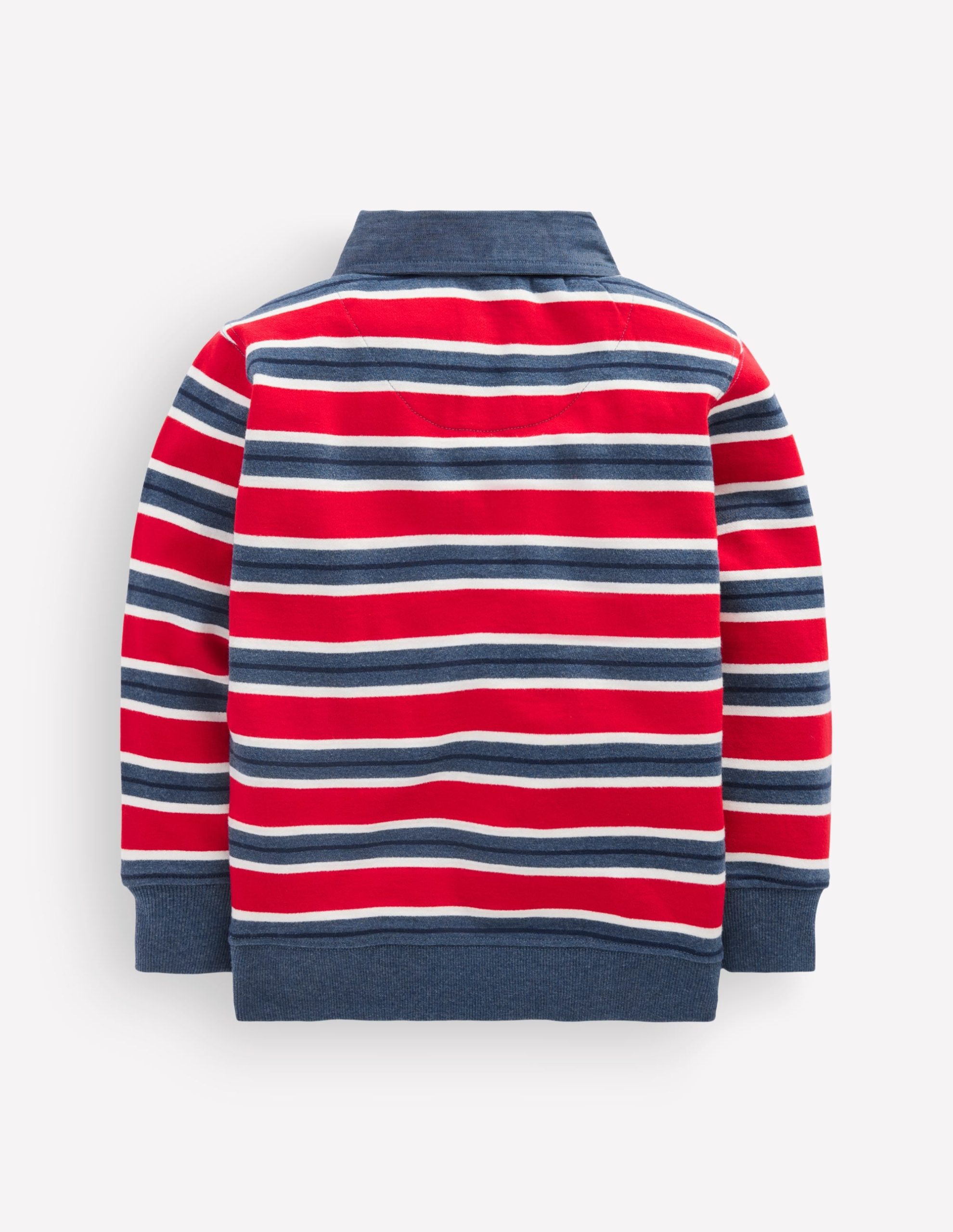 Smart Collared Sweatshirt-Blood Orange / Navy Marl - Image 2
