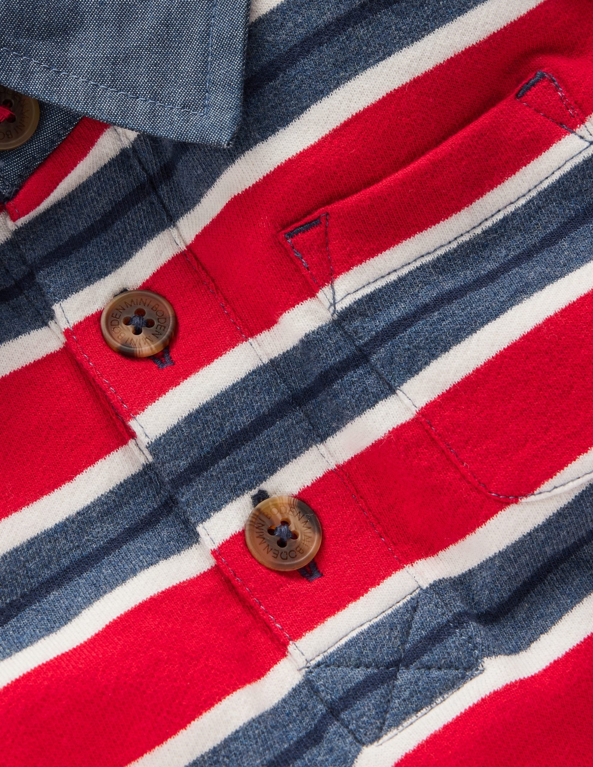 Smart Collared Sweatshirt-Blood Orange / Navy Marl - Image 3