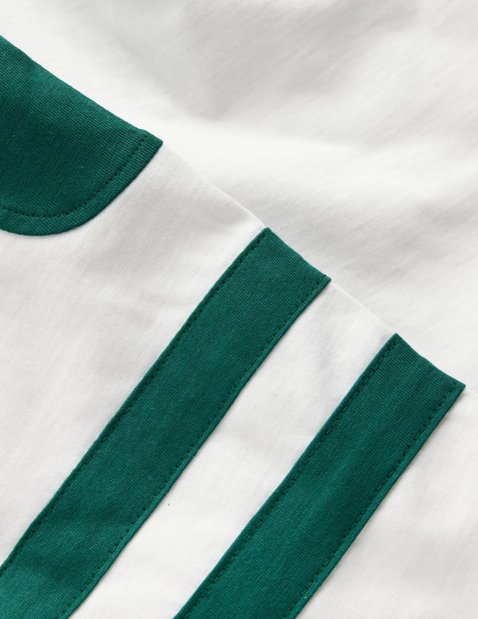 Colour Block T-shirt-Soft Ivory / Jewel Green - Image 3