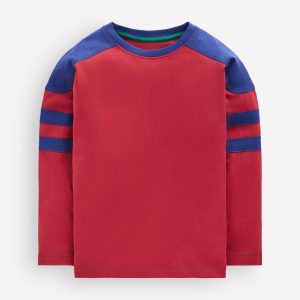 Colour Block T-shirt-Red Earth