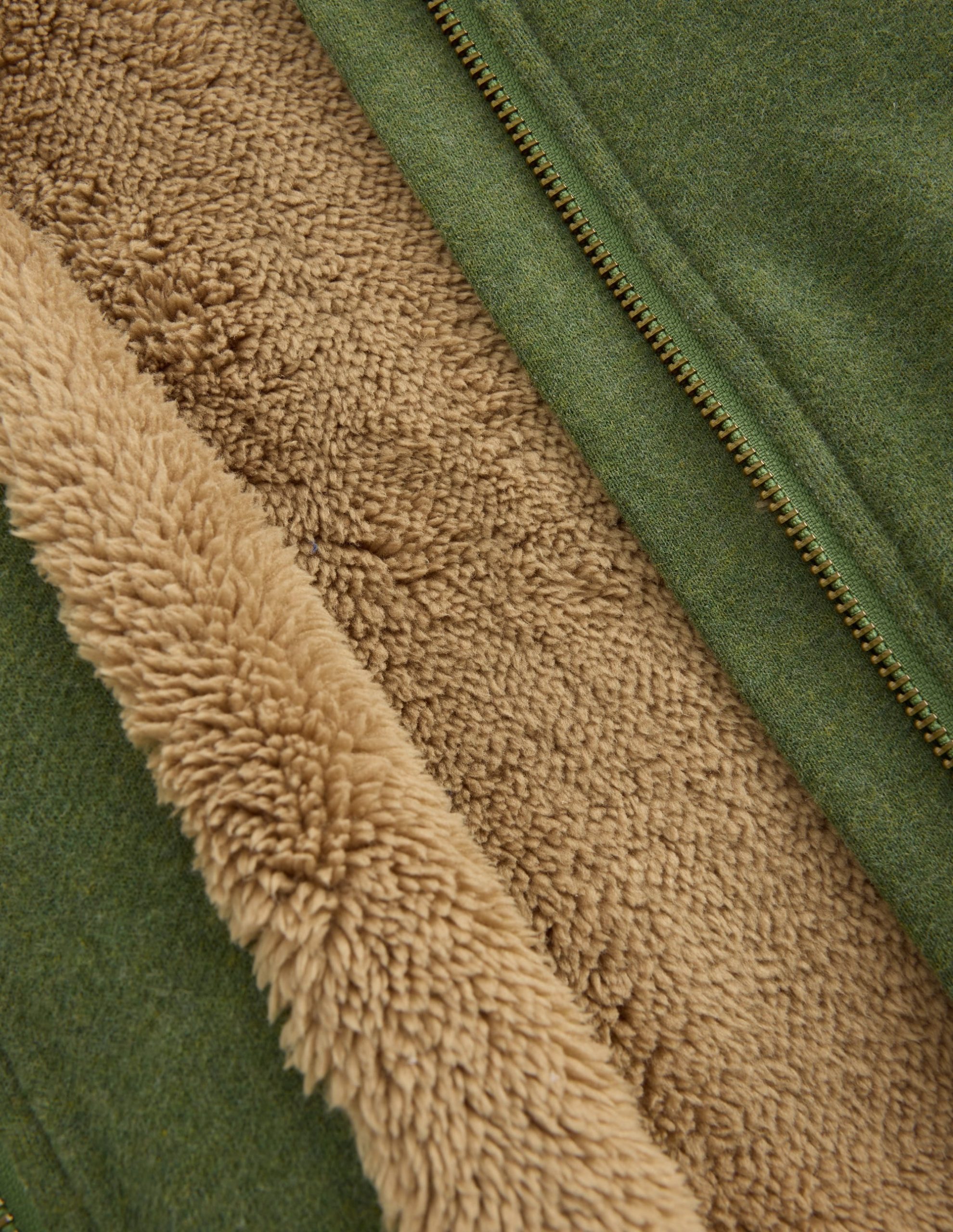 Fleece Lined Bomber-Green / Blue Colourblock - Image 4