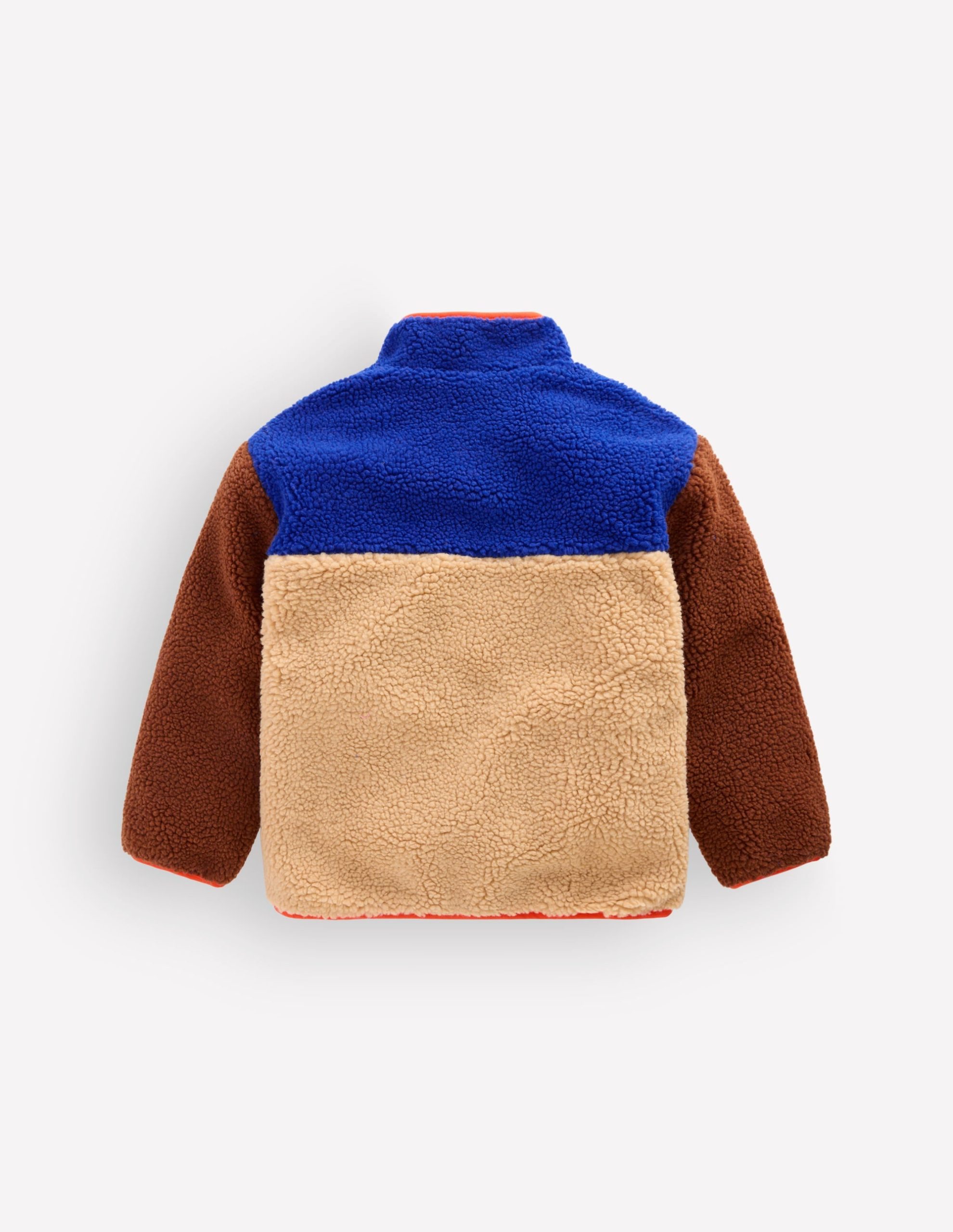 Cosy Colour Block Borg Jacket-Borg Yellow Colourblock - Image 2