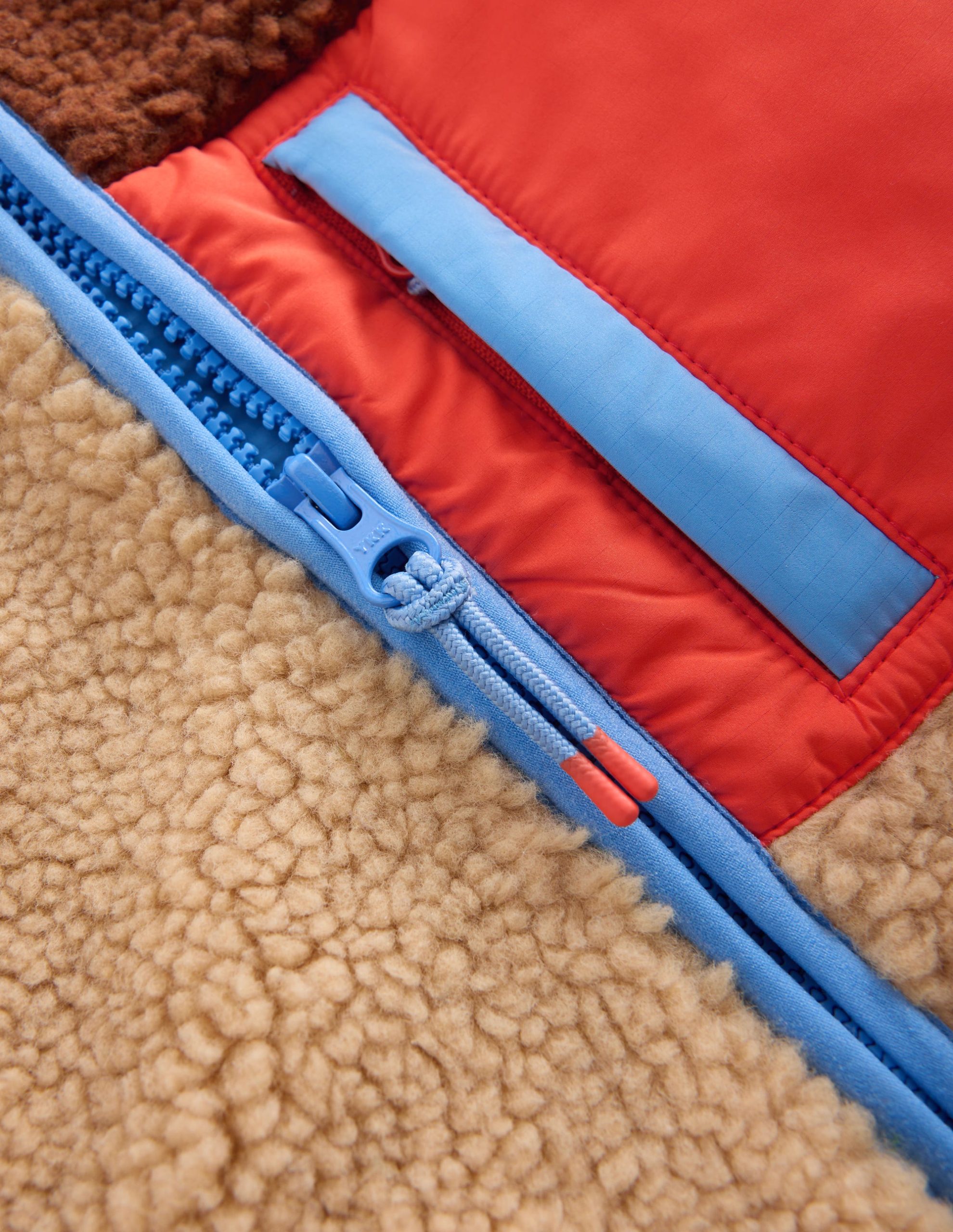 Cosy Colour Block Borg Jacket-Borg Colourblock - Image 3