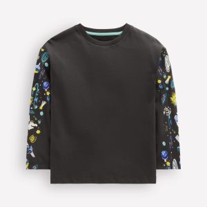 Front and Back Glow T-shirt-Shadow Grey Space