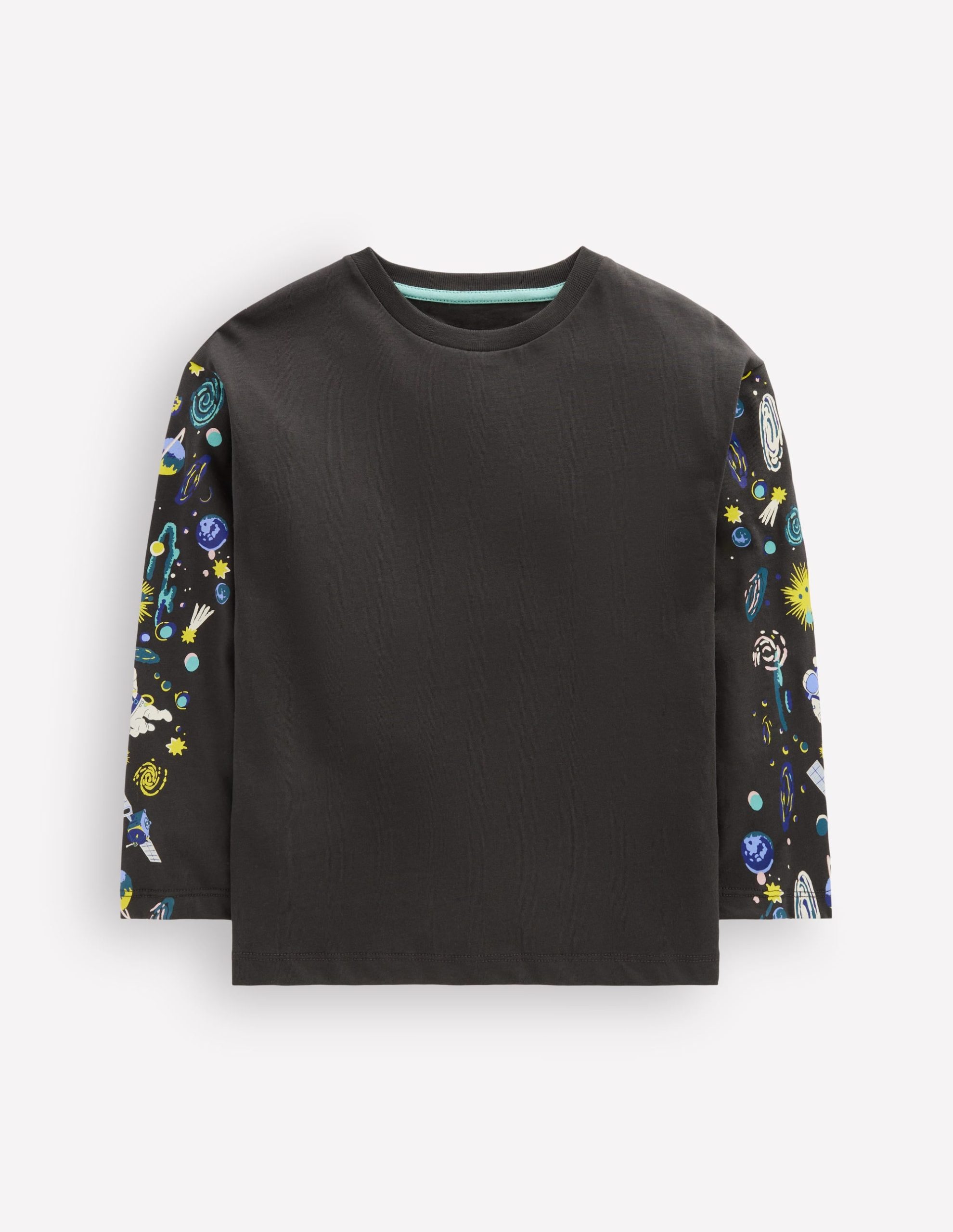 Front and Back Glow T-shirt-Shadow Grey Space