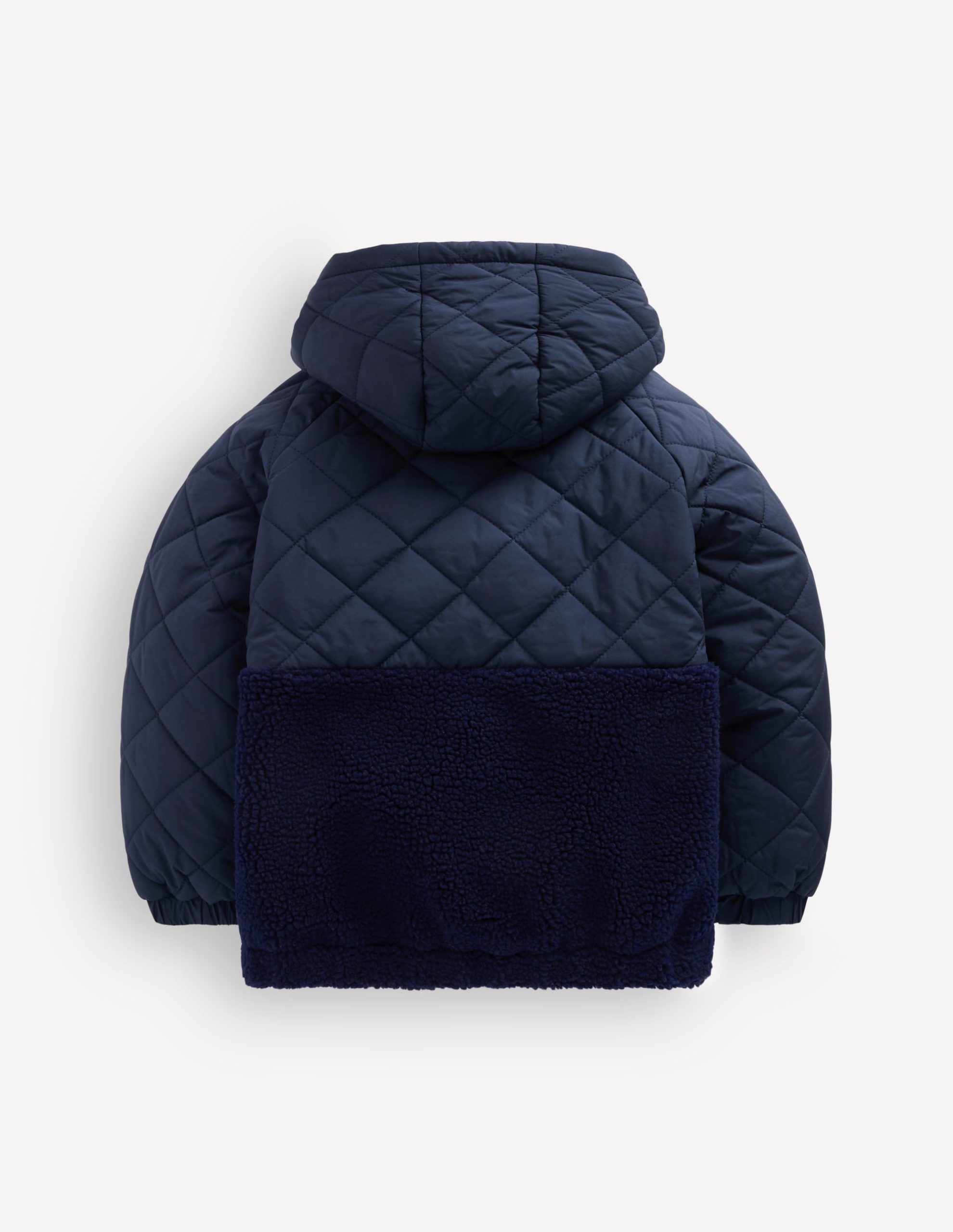 Quilted Borg Jacket-BLACK IRIS - Image 2