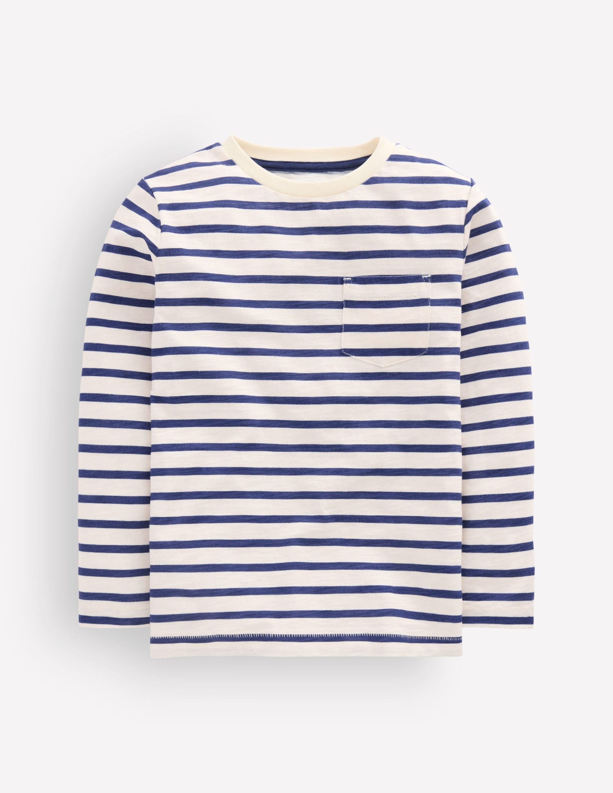 Everyday Long Sleeve T-Shirt-Soft Ivory/ College Navy