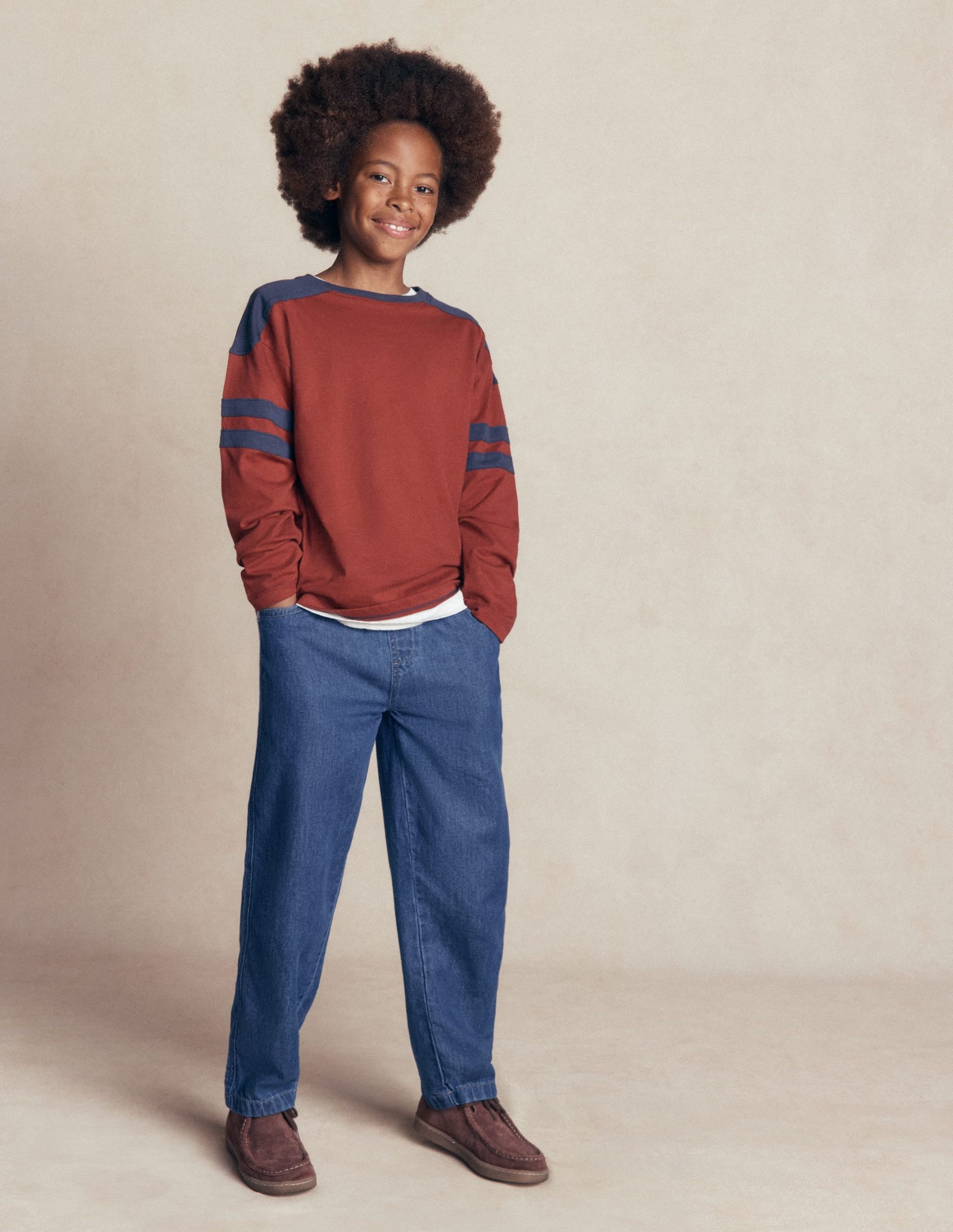 Easy Straight Pants-Denim