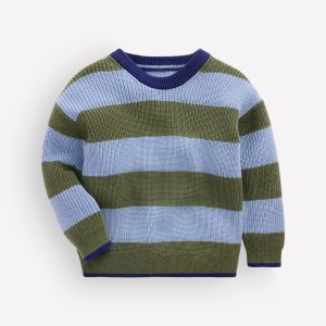 Chunky Cotton Jumper-Bluejay Stripe