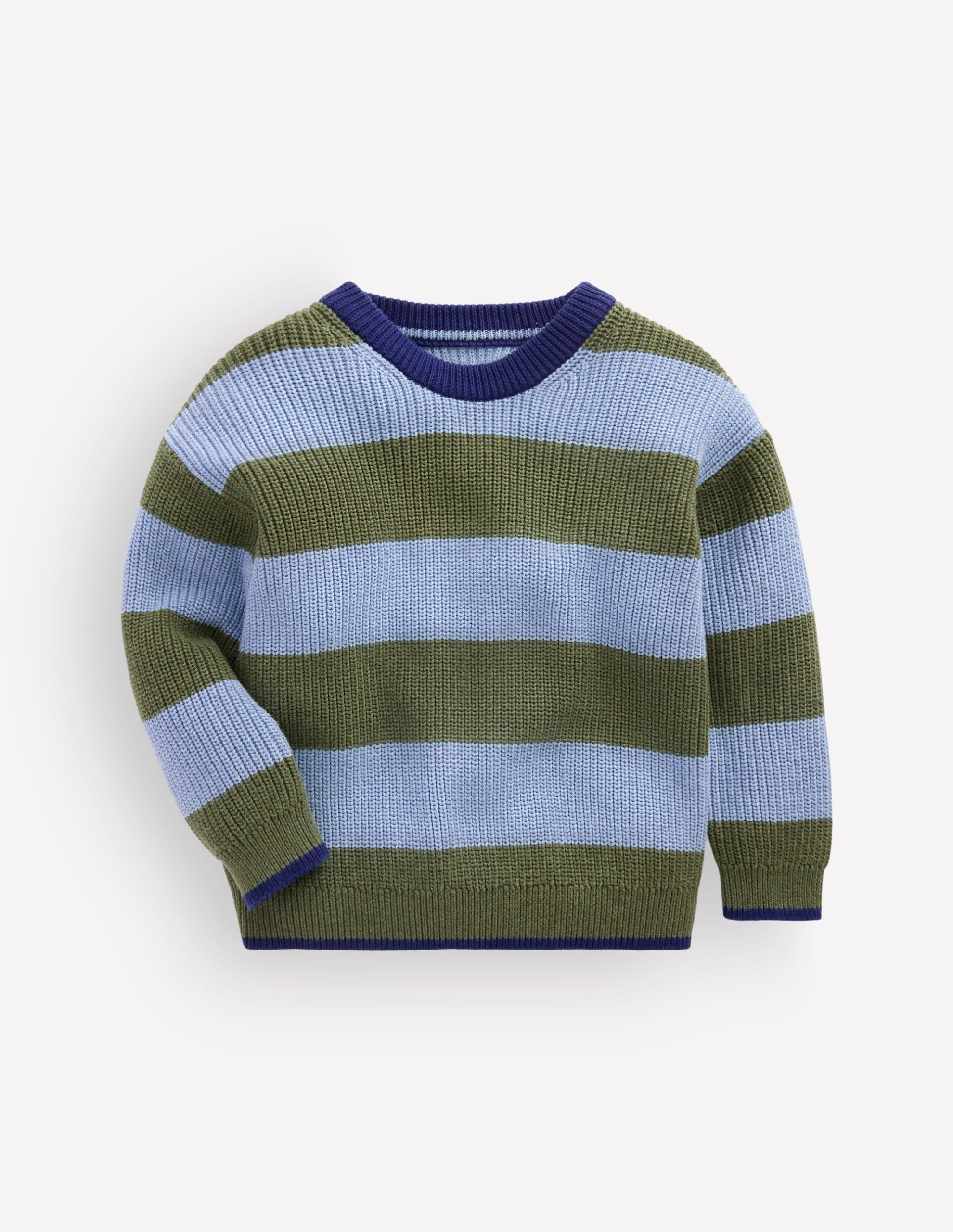 Chunky Cotton Jumper-Bluejay Stripe