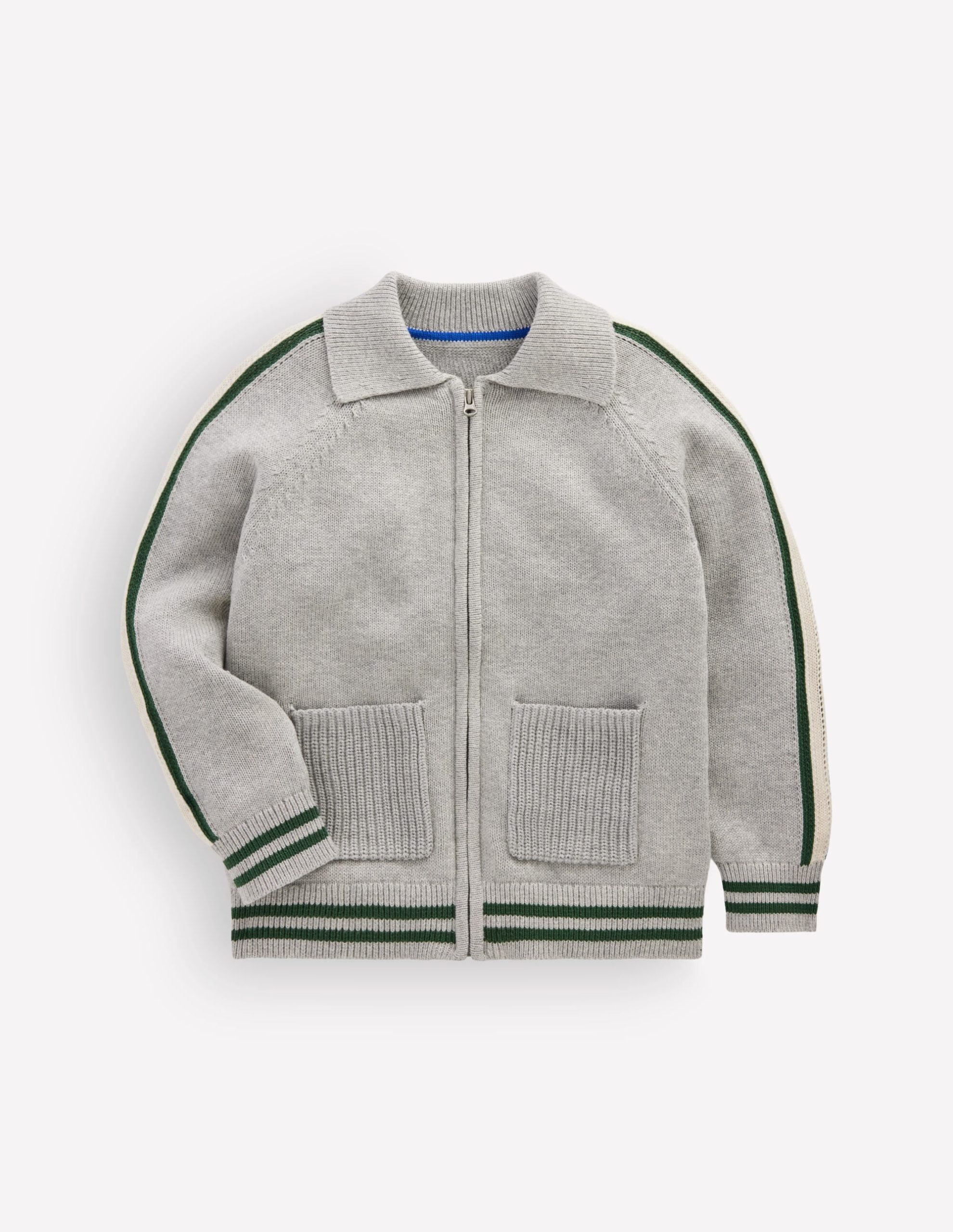 Smart Zip-through Sweater-Grey Marl - Image 3