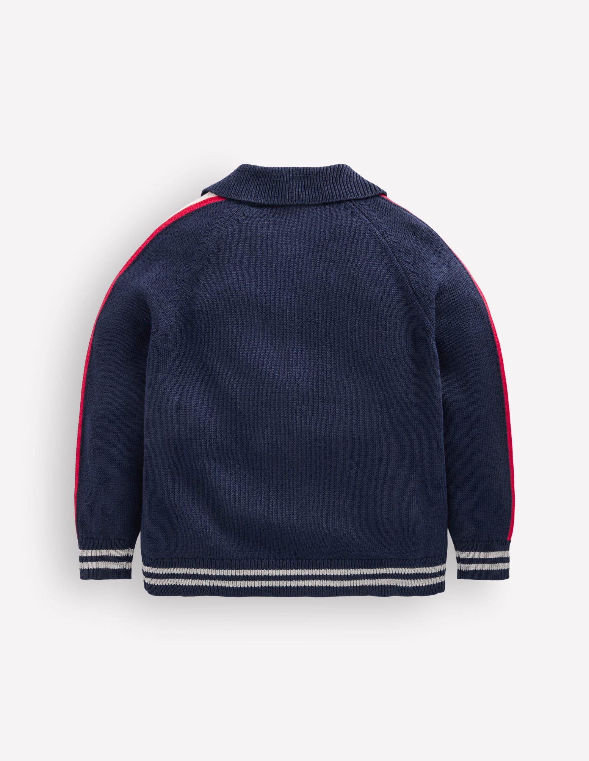 Smart Zip-through Sweater-Navy Marl - Image 4