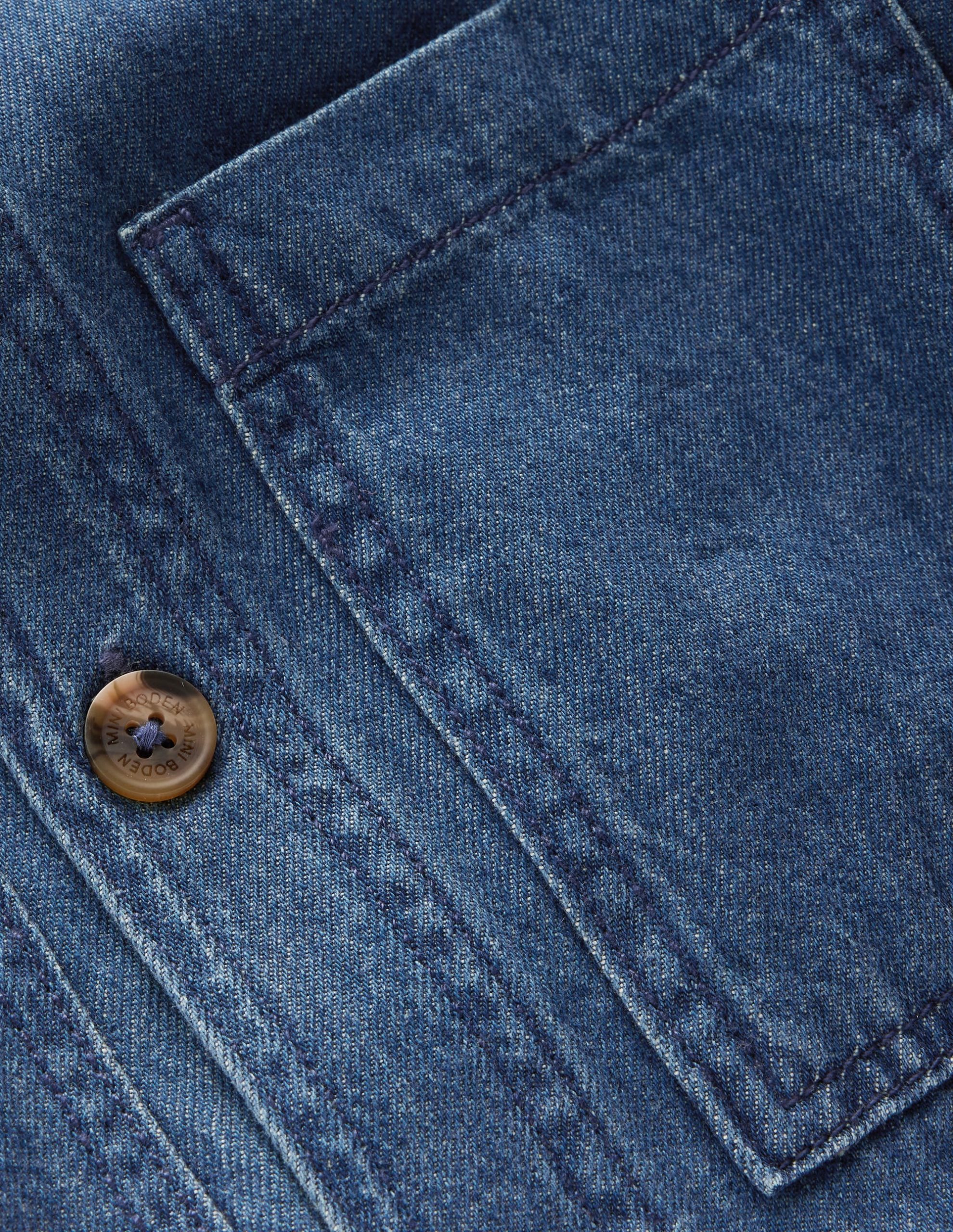 Front Pocket Overshirt-Mid Denim - Image 5