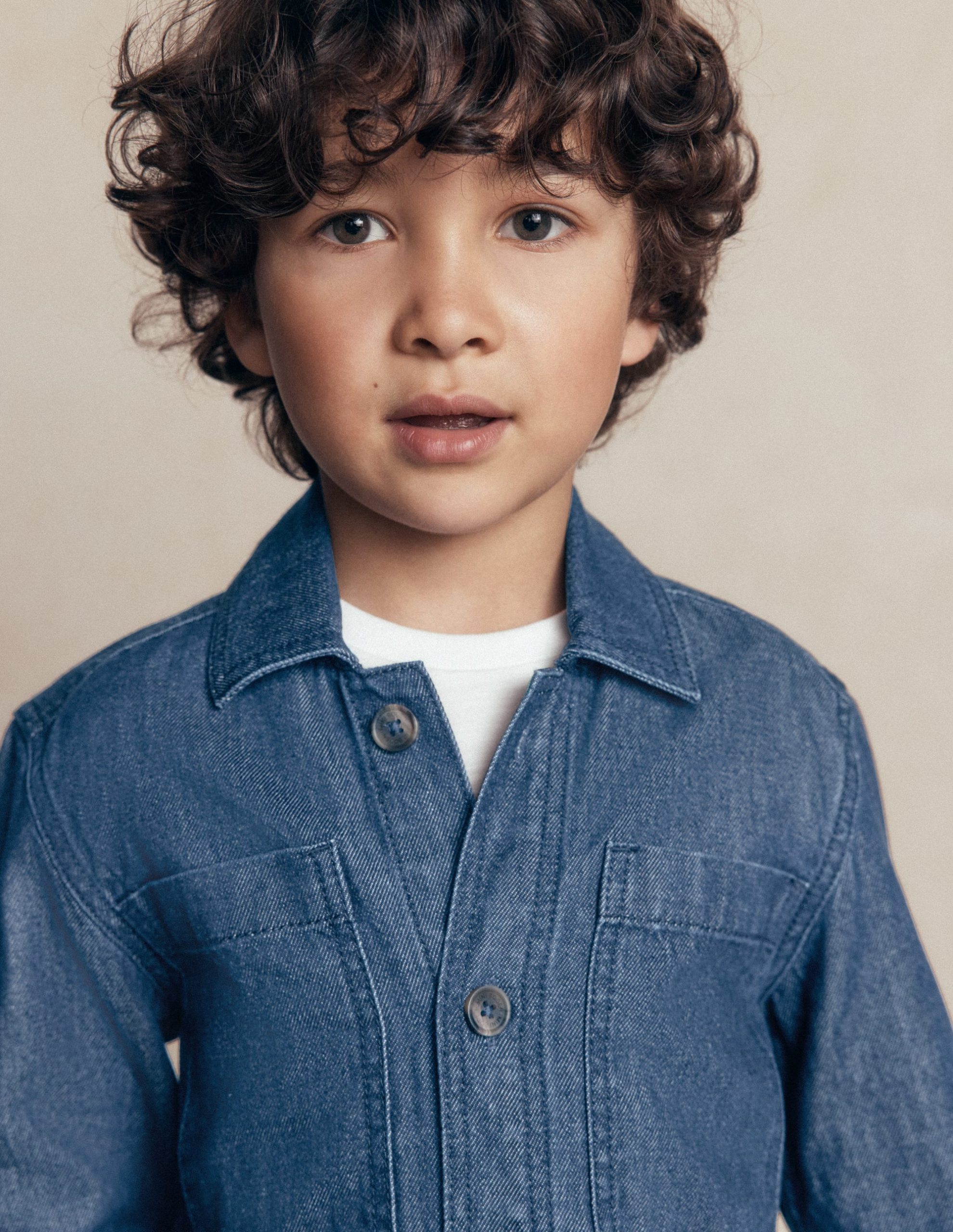 Front Pocket Overshirt-Mid Denim - Image 2
