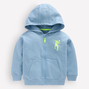 Front & Back Zip-Up Hoody-Glacier Blue Skateboards