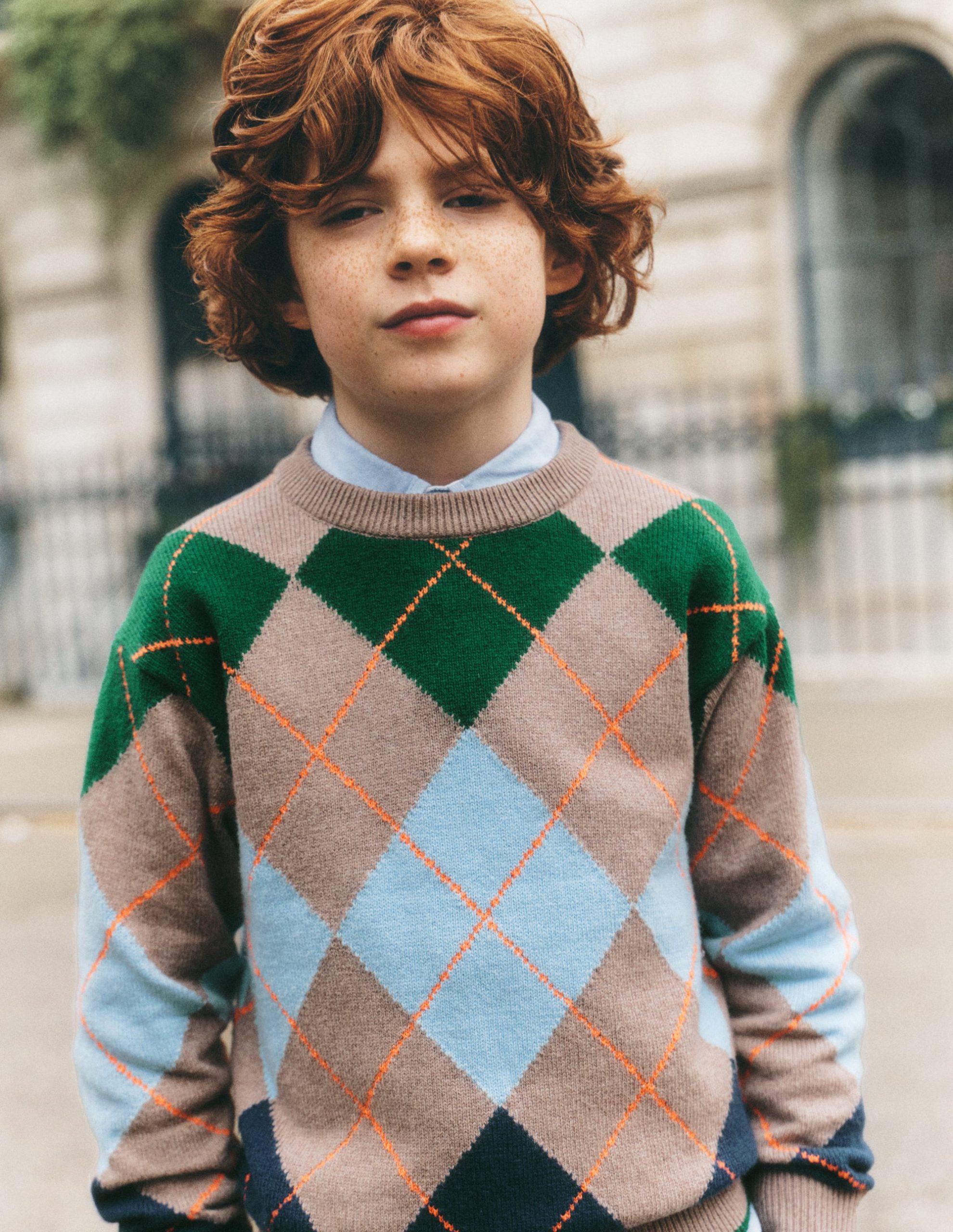 Argyle Jumper-Stone Melange - Image 4