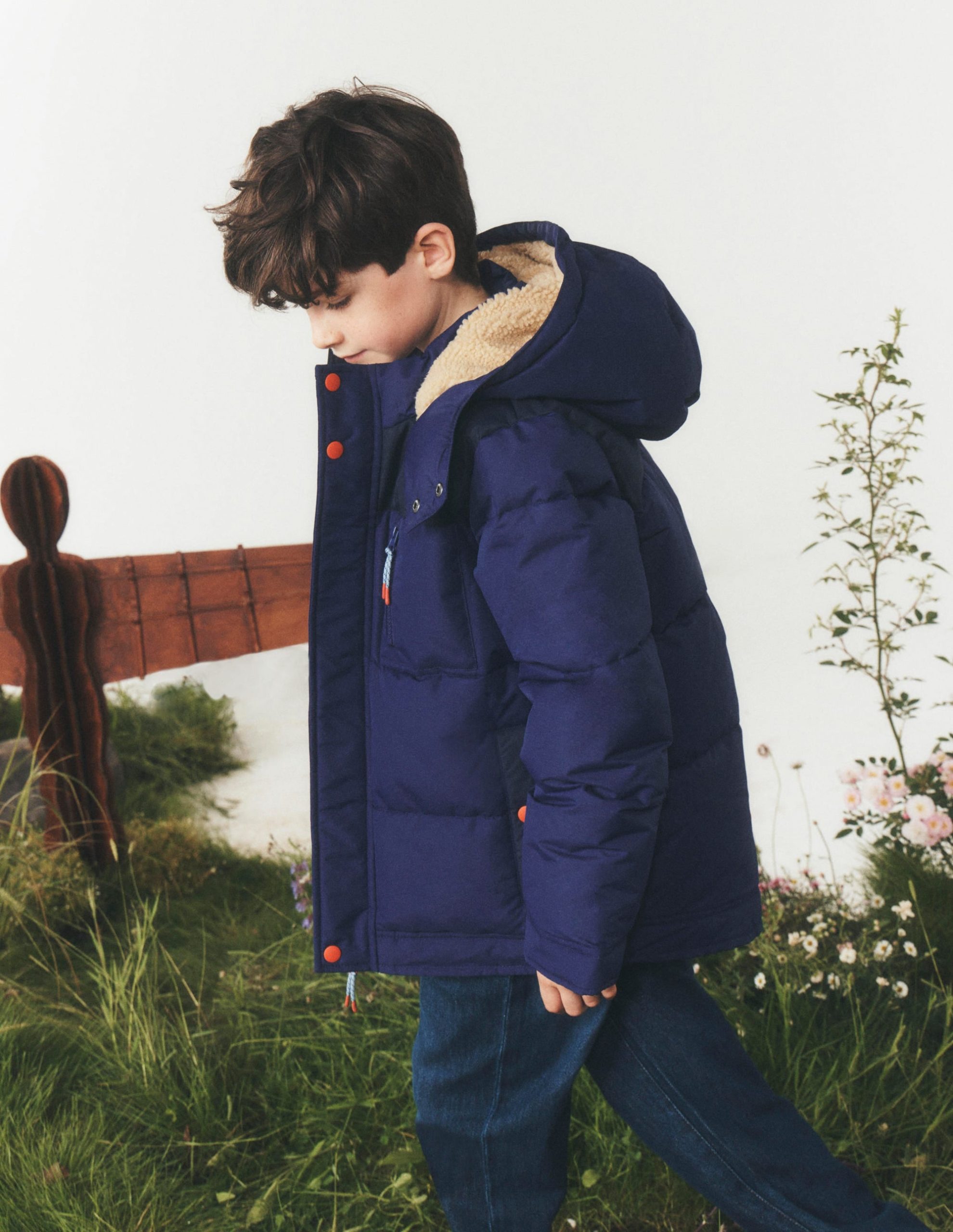 Borg Lined Puffer Coat-College Navy - Image 10