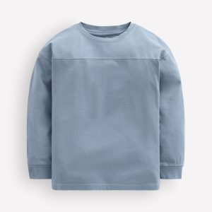 Relaxed Seam Detail T-shirt-French Blue