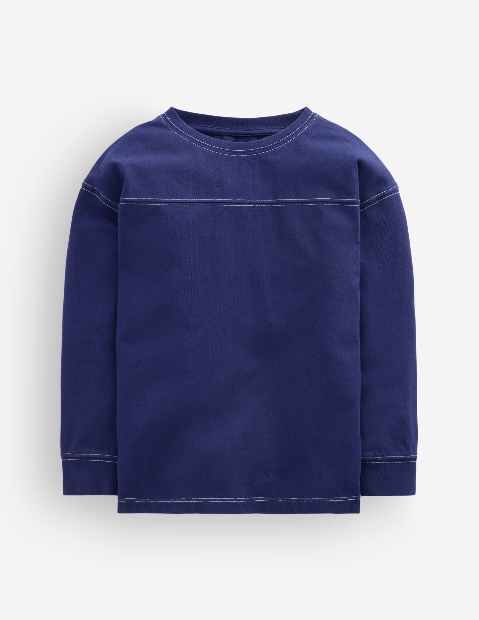 Relaxed Seam Detail T-shirt-Starboard Blue