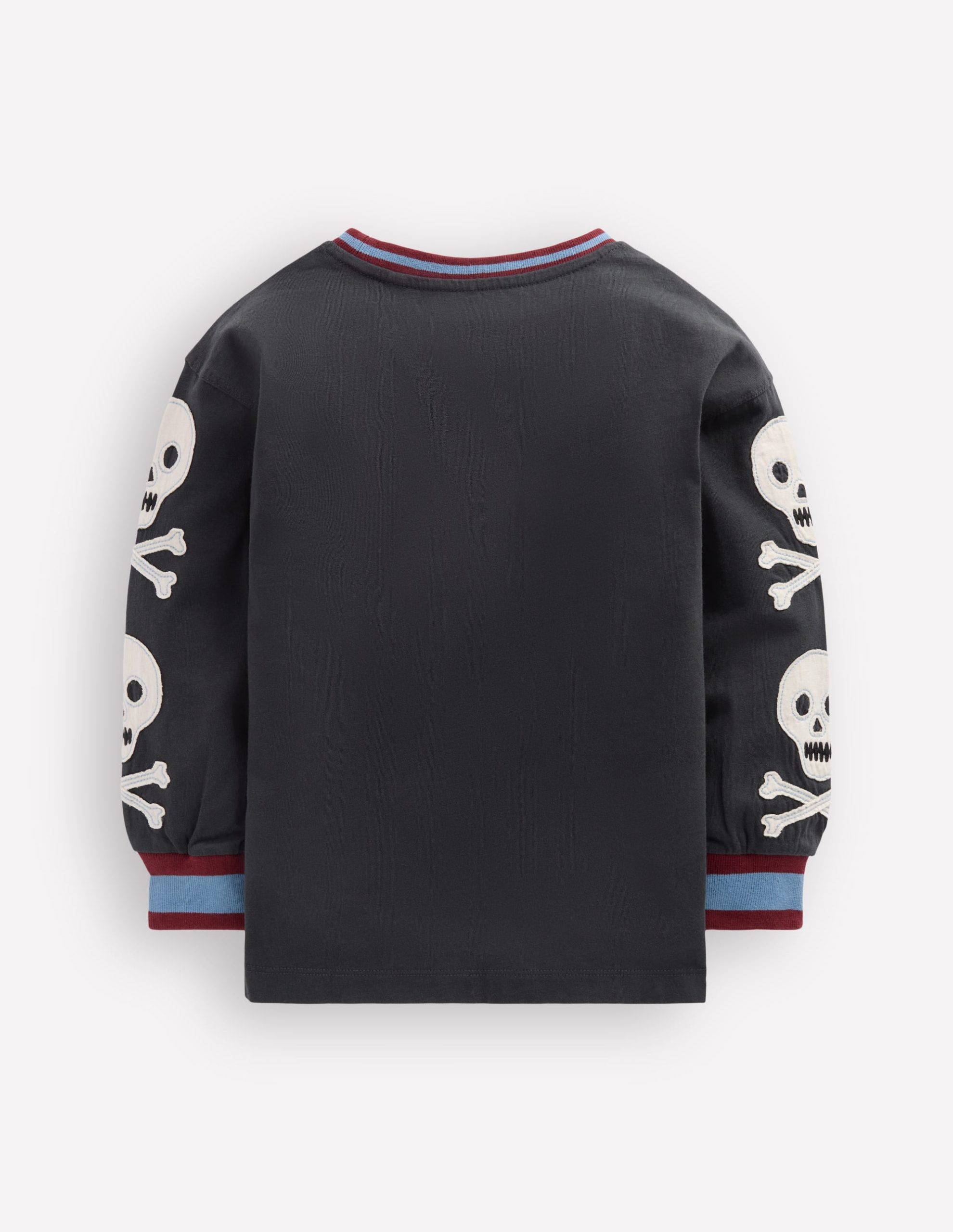 Relaxed Appliqué T-shirt-Shadow Grey Skulls - Image 4