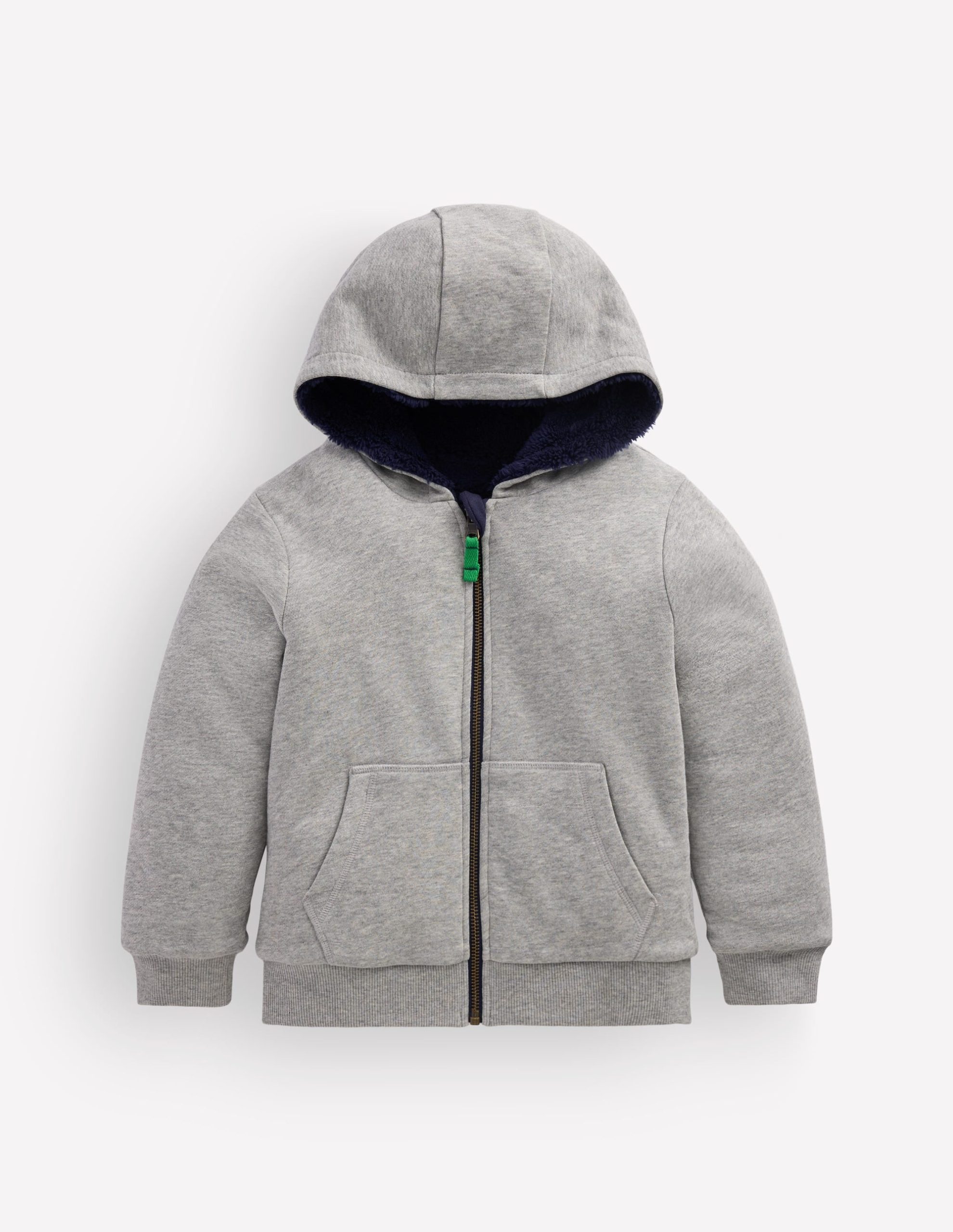 Reversible Borg Hoody-Grey Marl