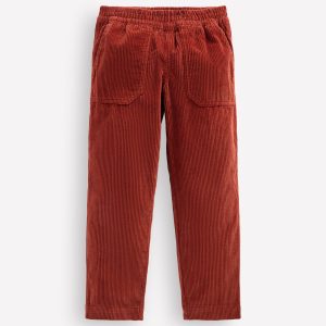 Pull-on Cord Pants-BURNT HENNA