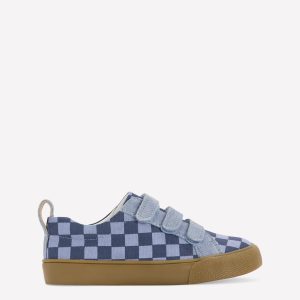 Low Tops-Checkerboard Blue