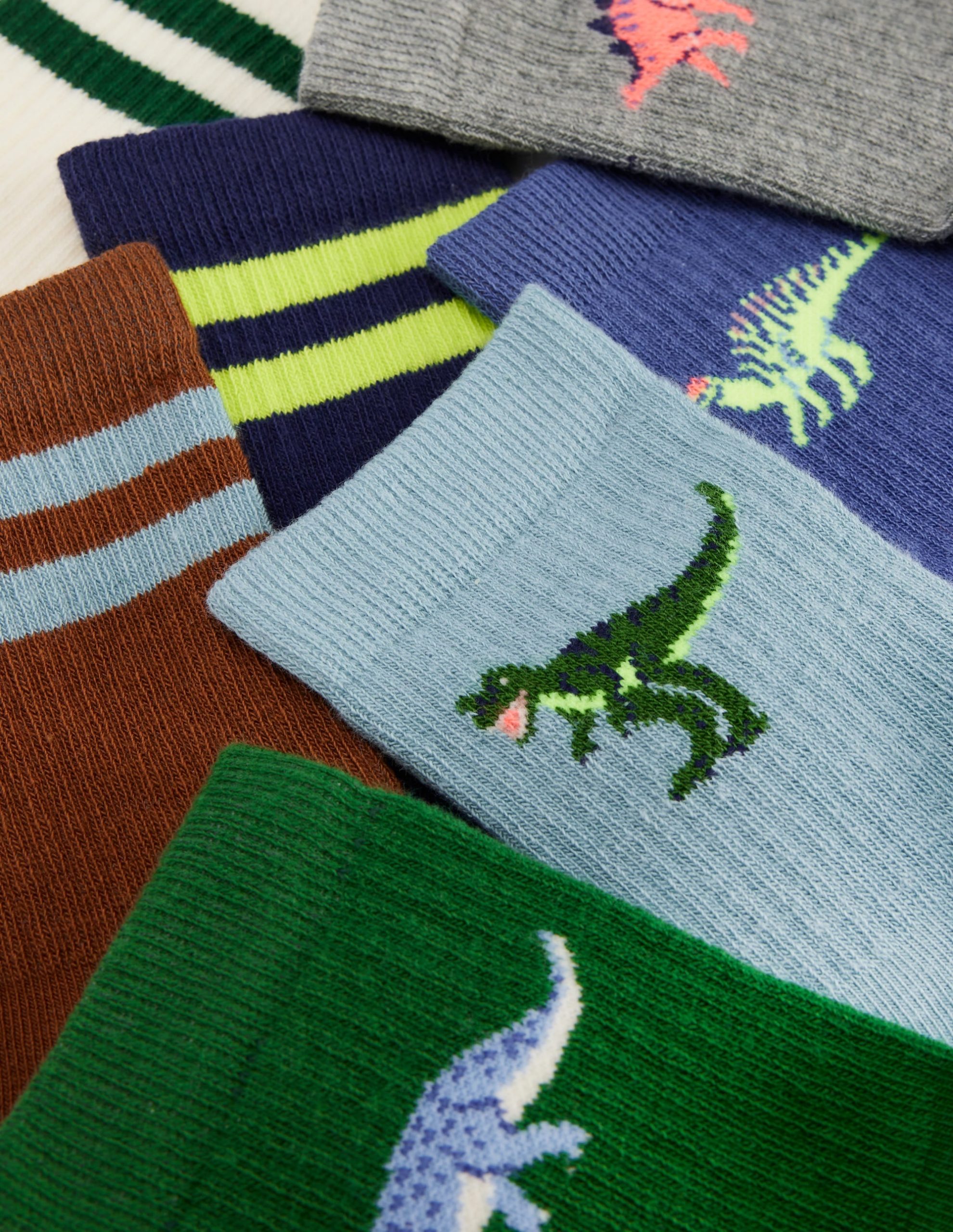7 Pack Ribbed Socks-Dinos - Image 2
