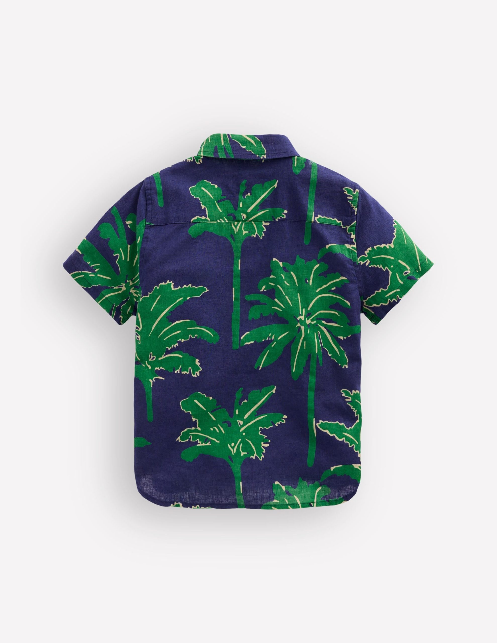 Cotton Linen Shirt-Green Palm Trees - Image 2