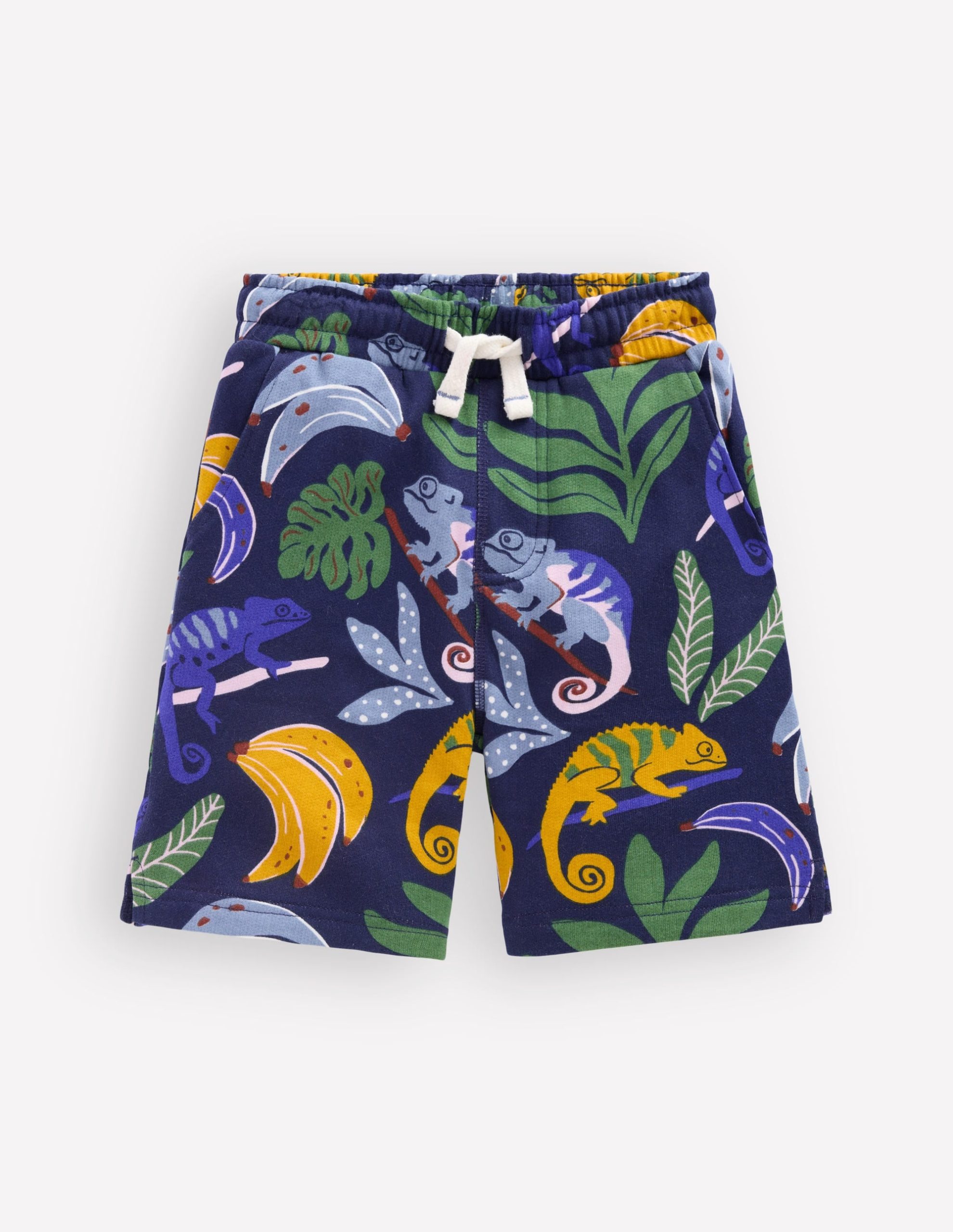 Printed Shorts-Navy Chameleon