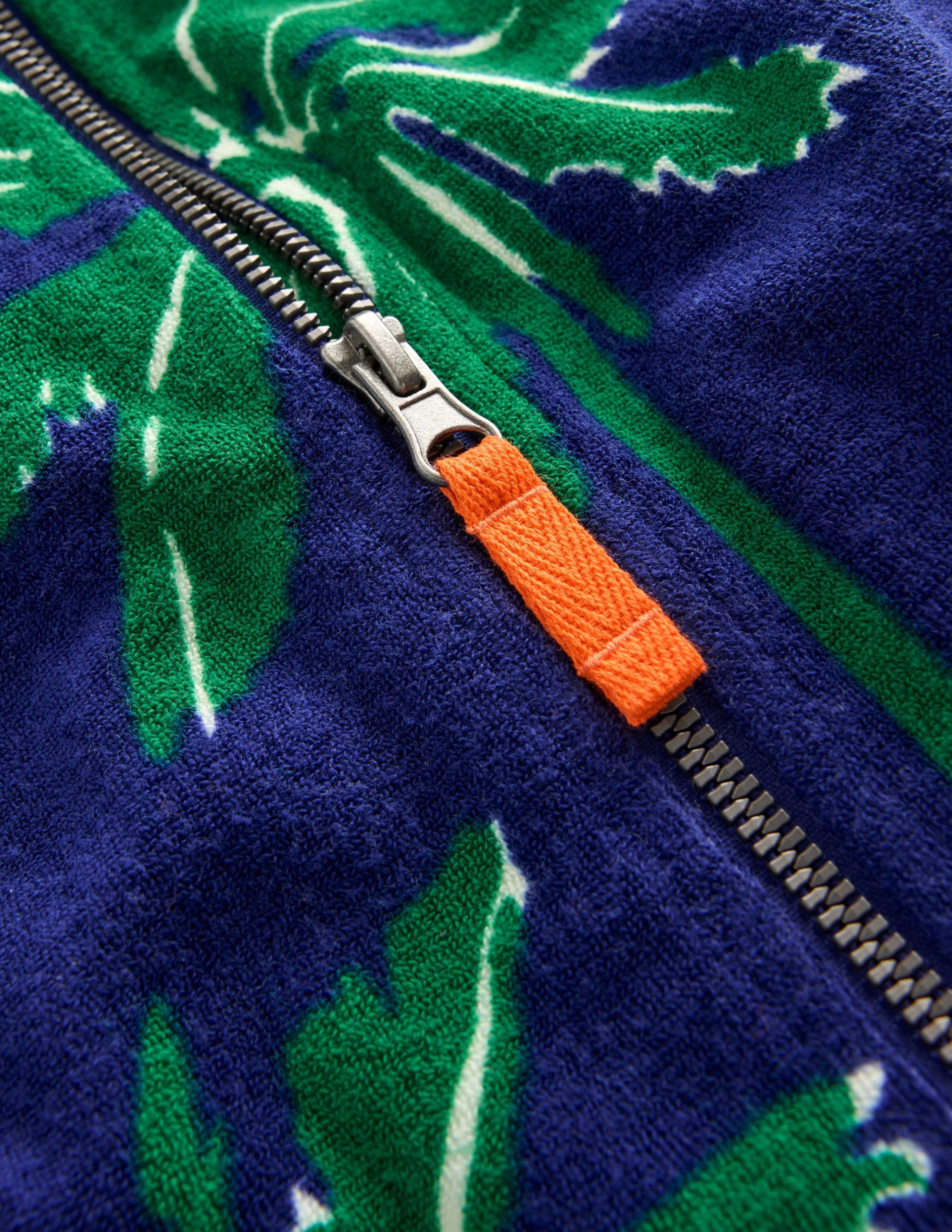 Towelling Zip-Up Throw-On-Starboard Blue Palm Trees - Image 5