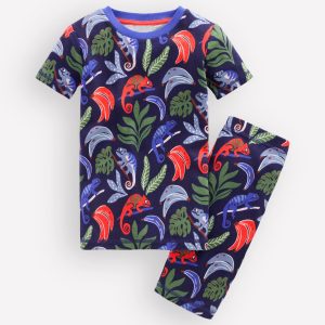 Snug Short John Glow Pyjamas-Chameleon