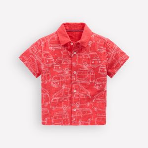 Double Cloth Shirt-Cayenne Embroidery
