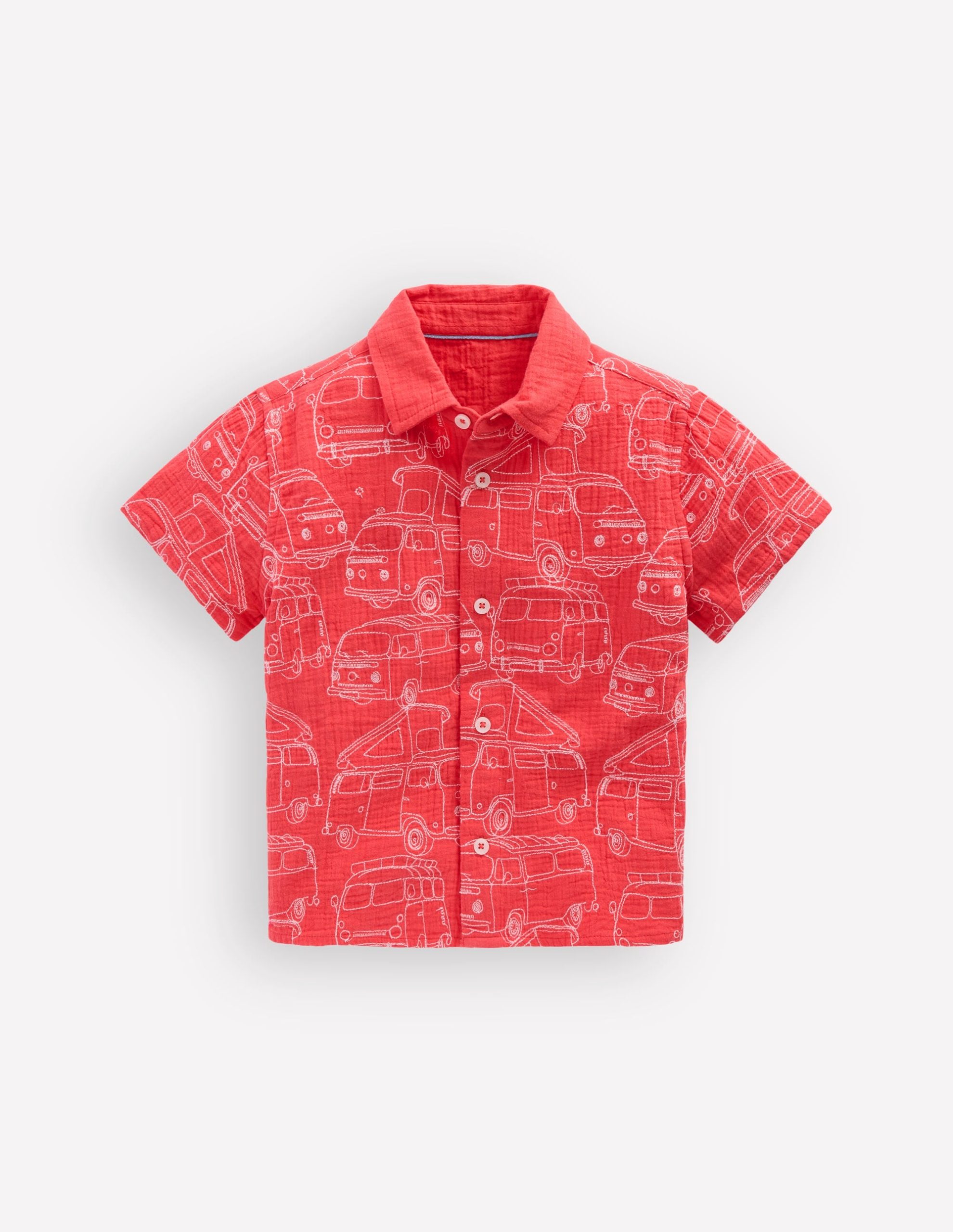Double Cloth Shirt-Cayenne Embroidery