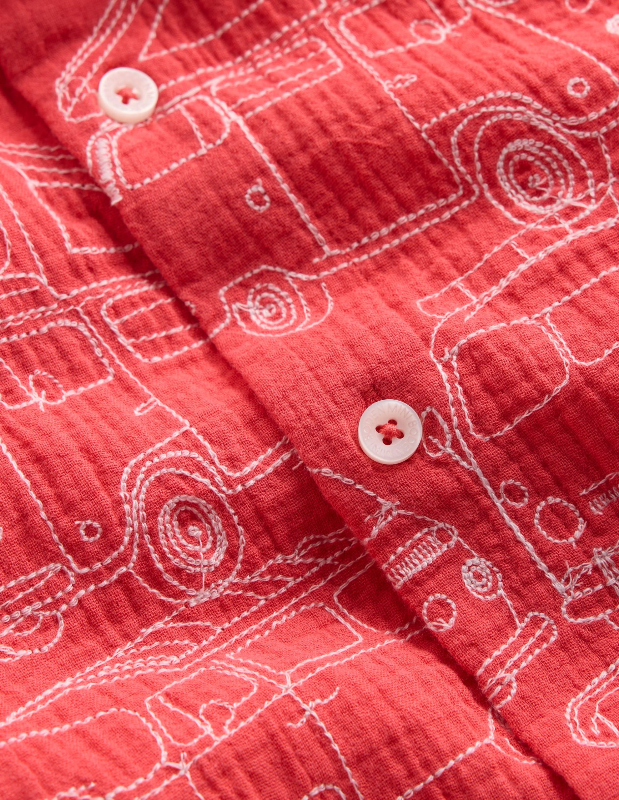 Double Cloth Shirt-Cayenne Embroidery - Image 3