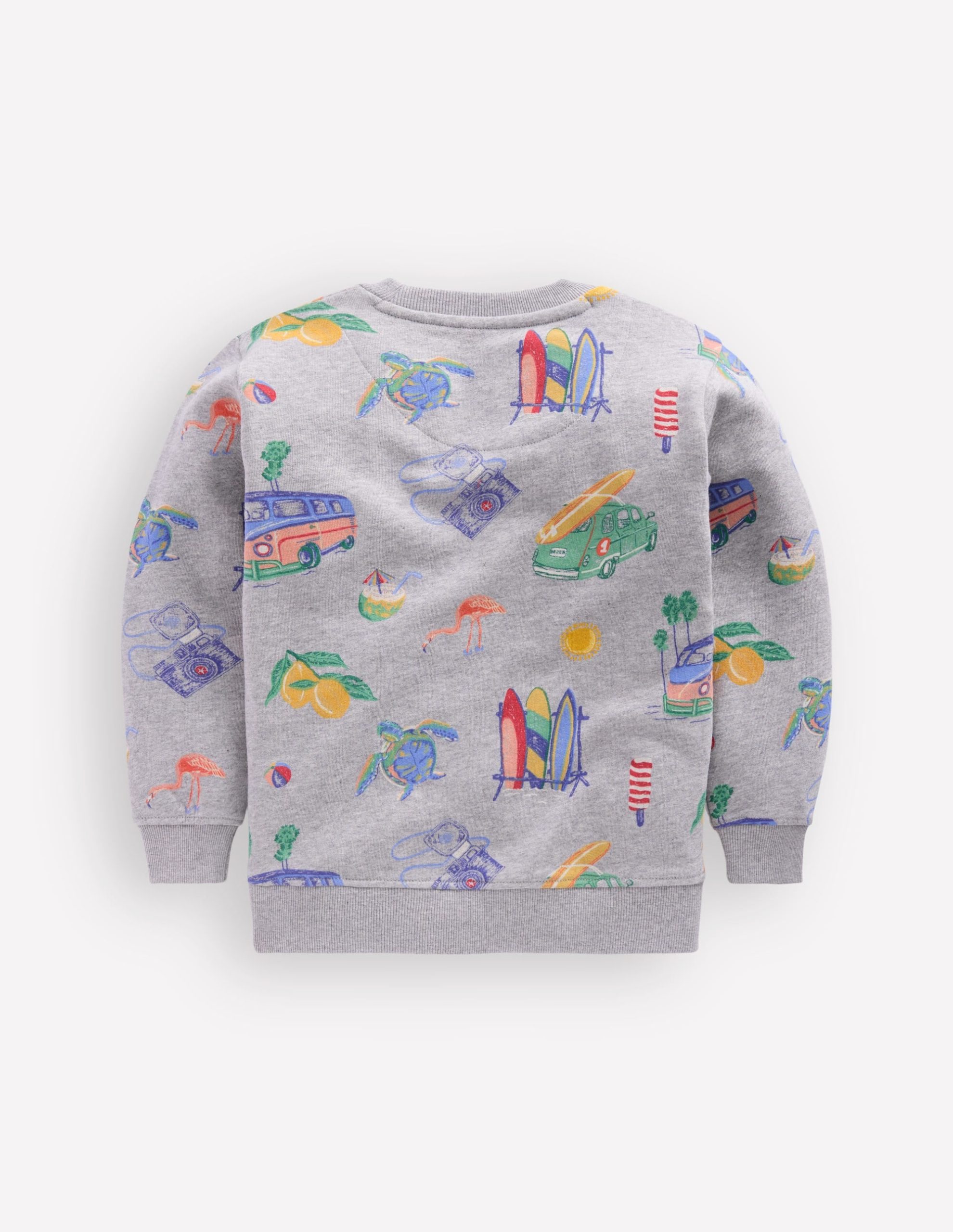 Everyday Printed Sweatshirt-Grey Marl Sketchy Holiday - Image 2