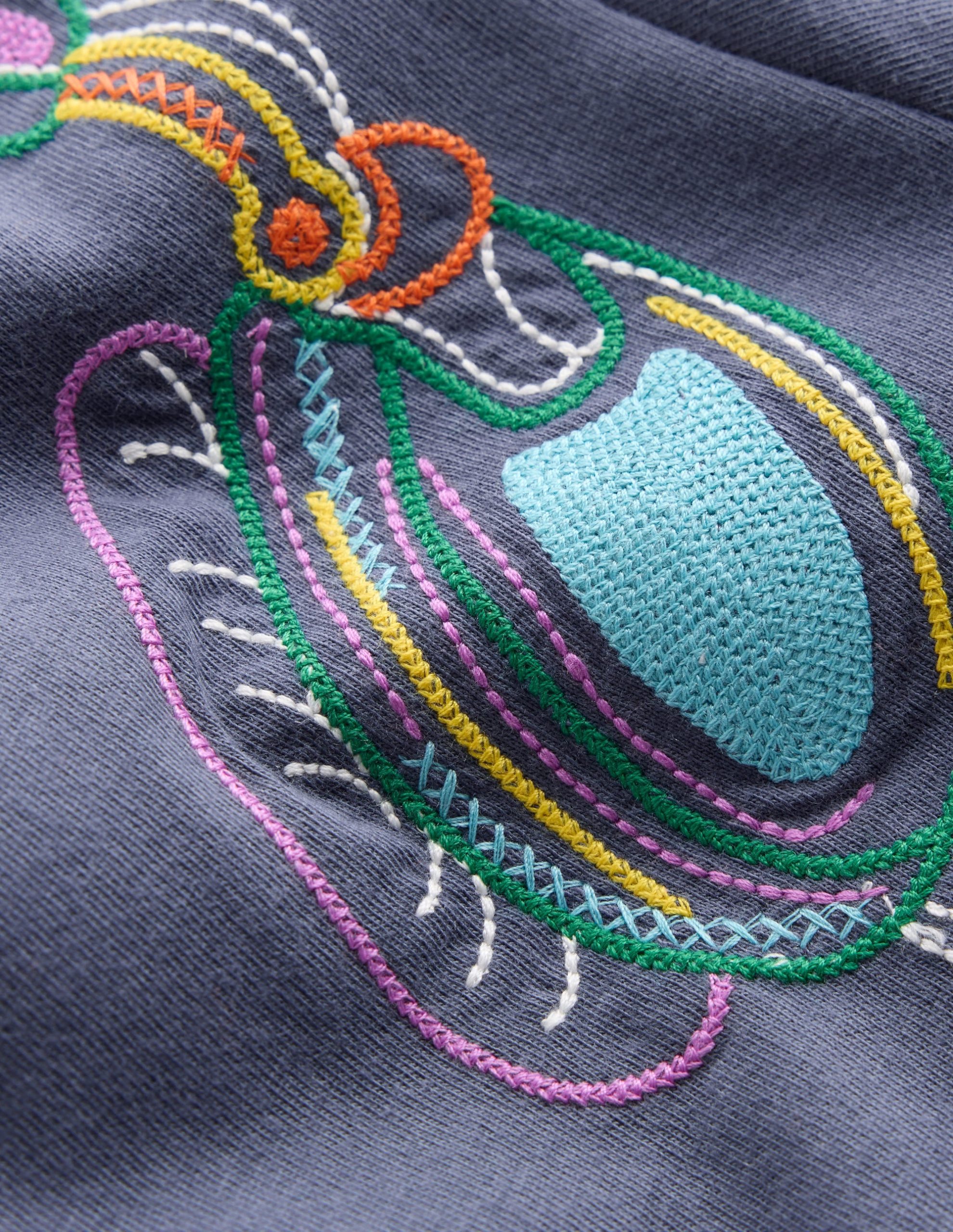 Linear Stitch T-shirt-Vintage Indigo Headphones - Image 4