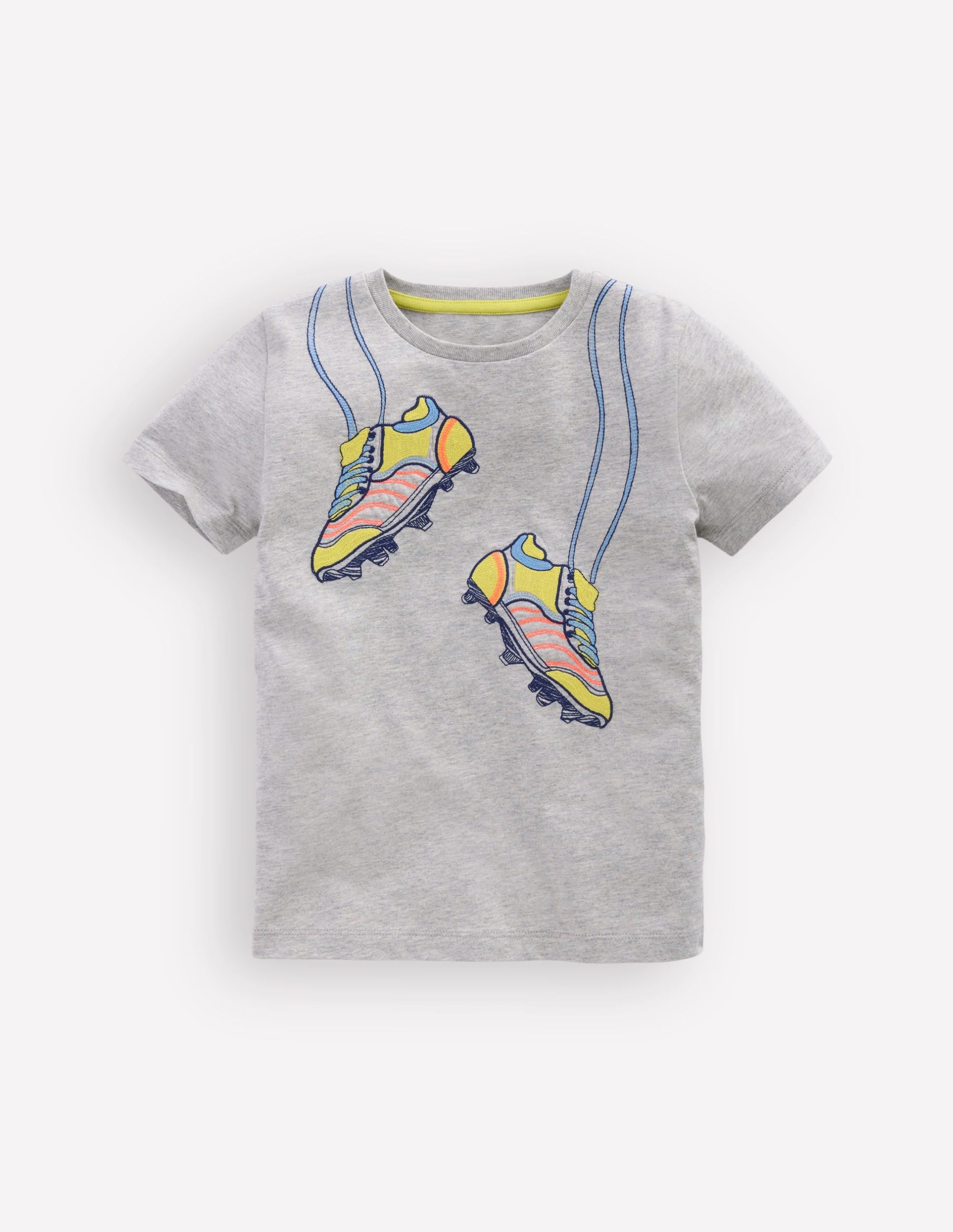 Linear Stitch T-shirt-Grey Marl Football Boots - Image 3