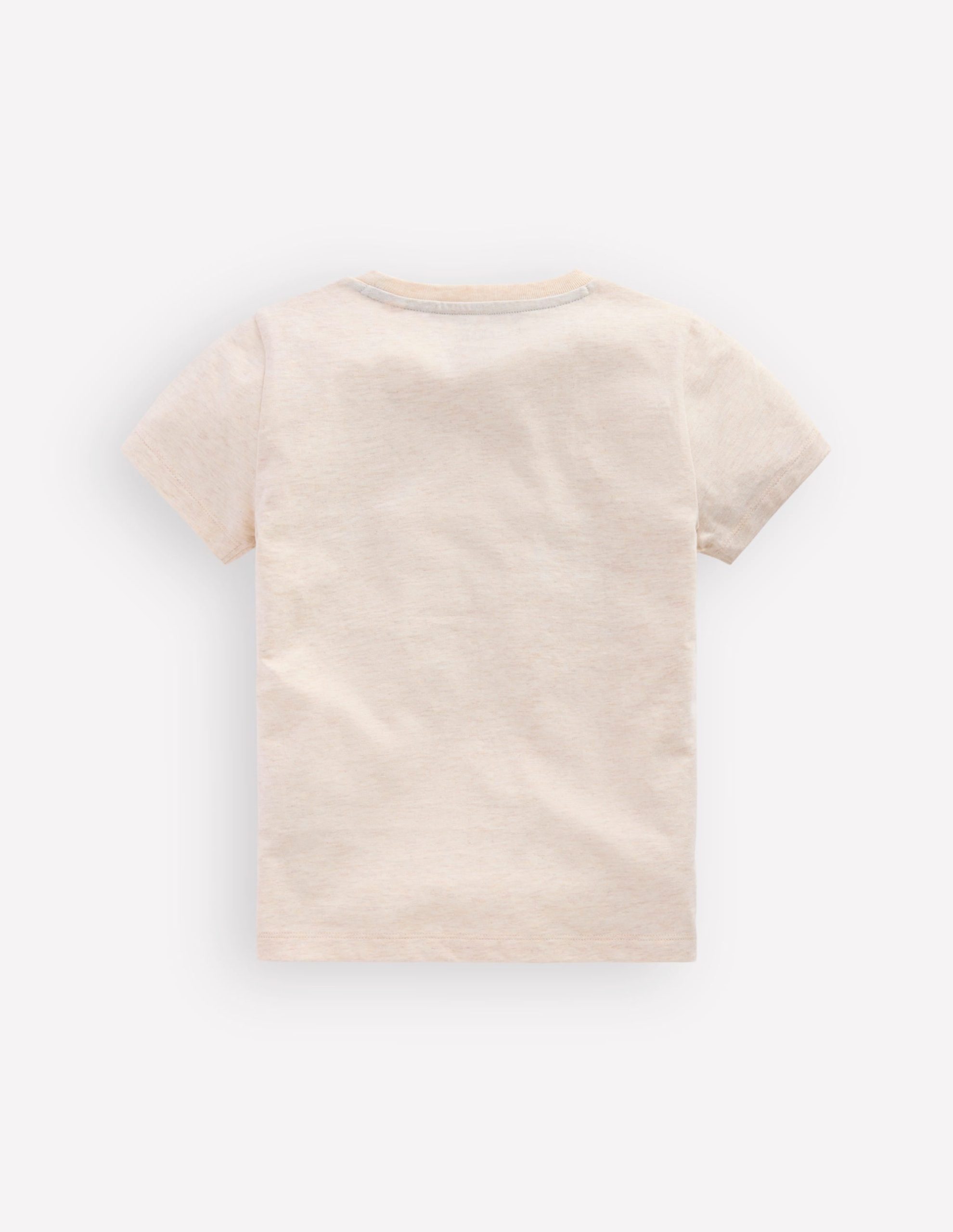 Linear Stitch T-shirt-Oatmeal Marl Holiday - Image 4