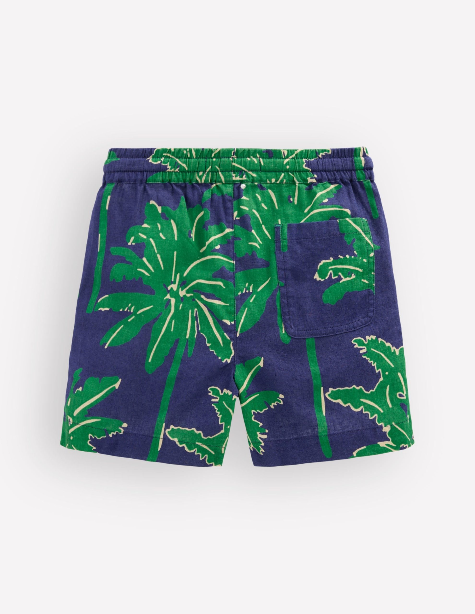 Cotton Linen Shorts-Green Palm Trees - Image 2