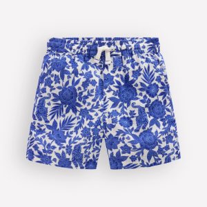 Cotton Linen Shorts-Jungle Woodblock