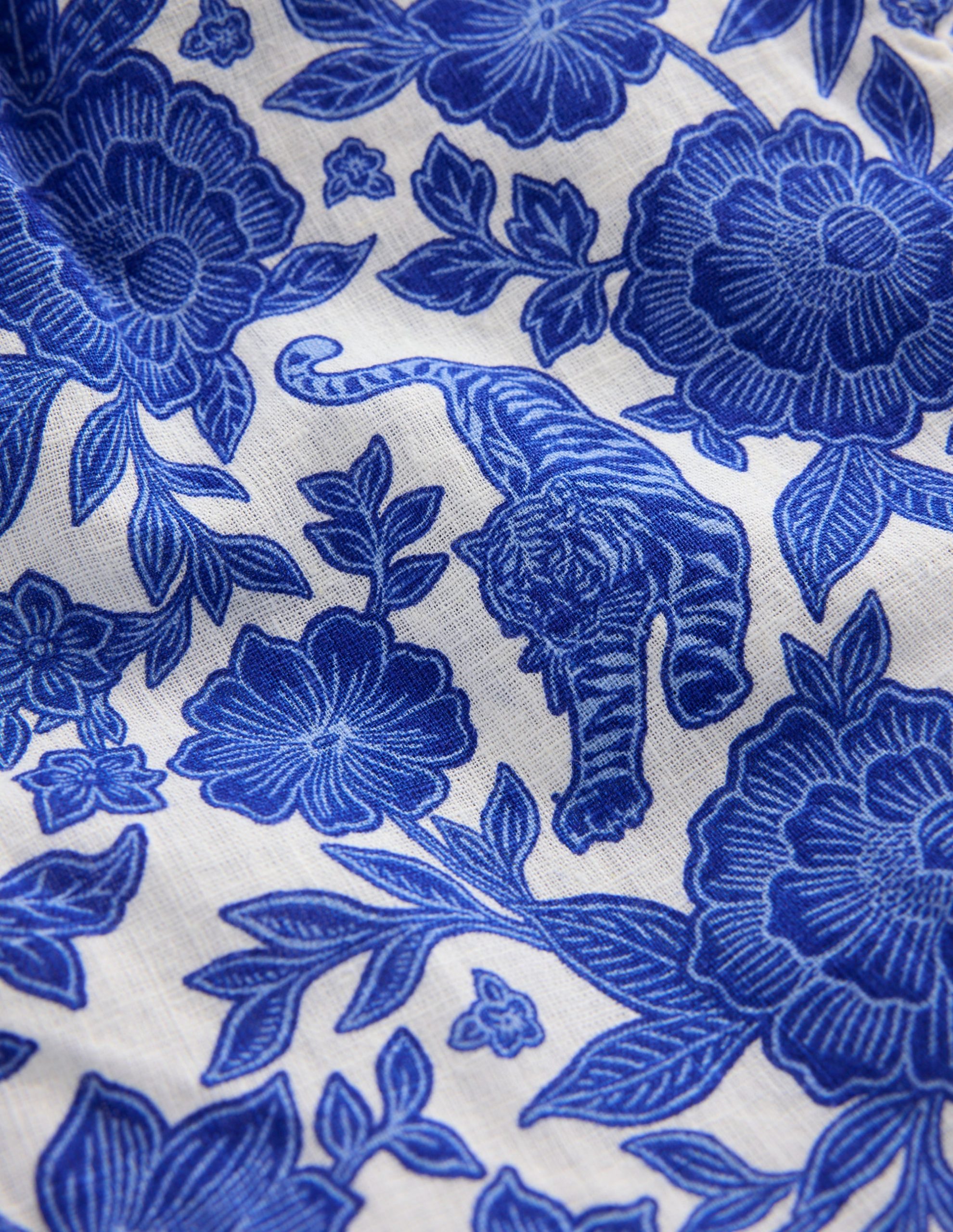 Cotton Linen Shorts-Jungle Woodblock - Image 3
