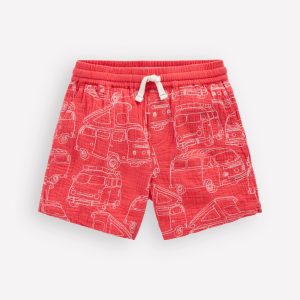 Double Cloth Shorts-Cayenne Embroidery