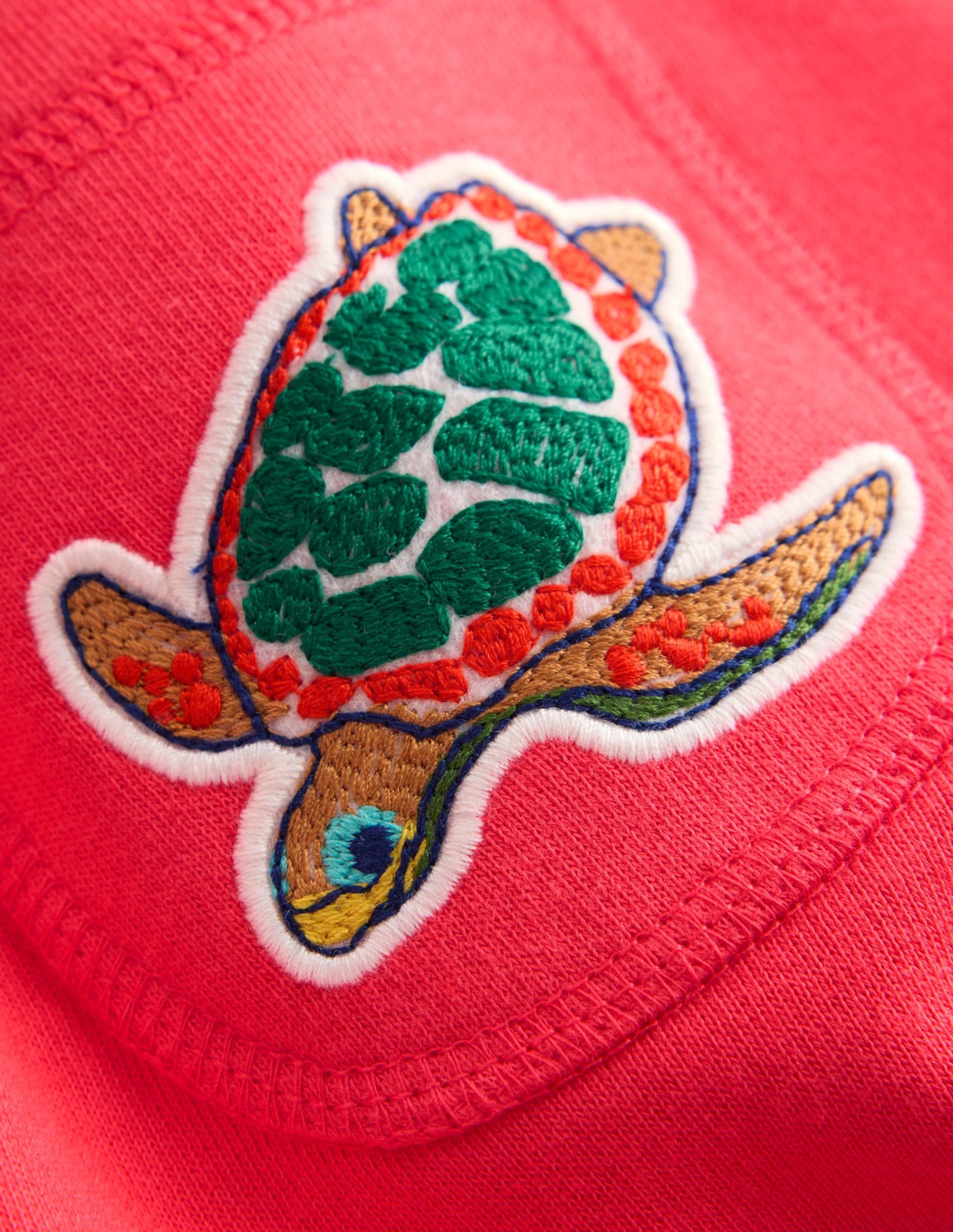 Superstitch Badge Shorts-Jam Red Holiday - Image 3