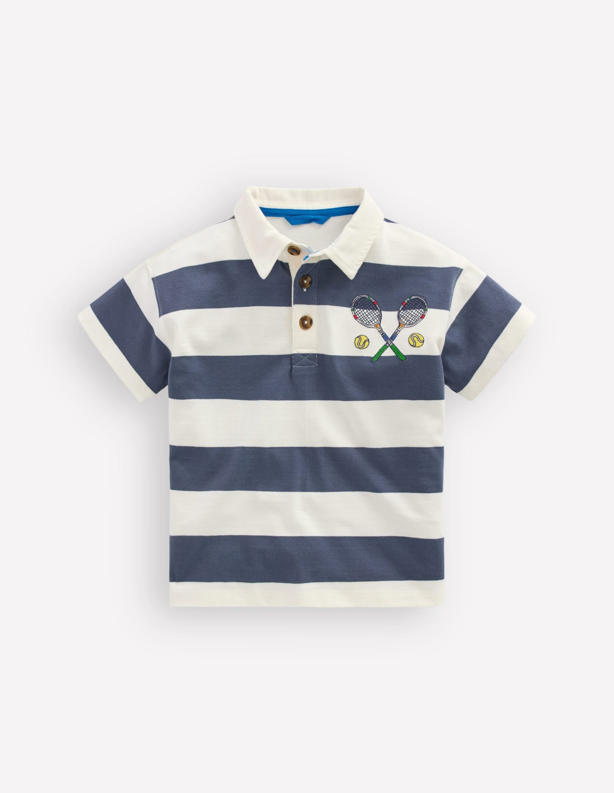 Relaxed Appliqué Polo Shirt-Robot Blue Tennis - Image 5