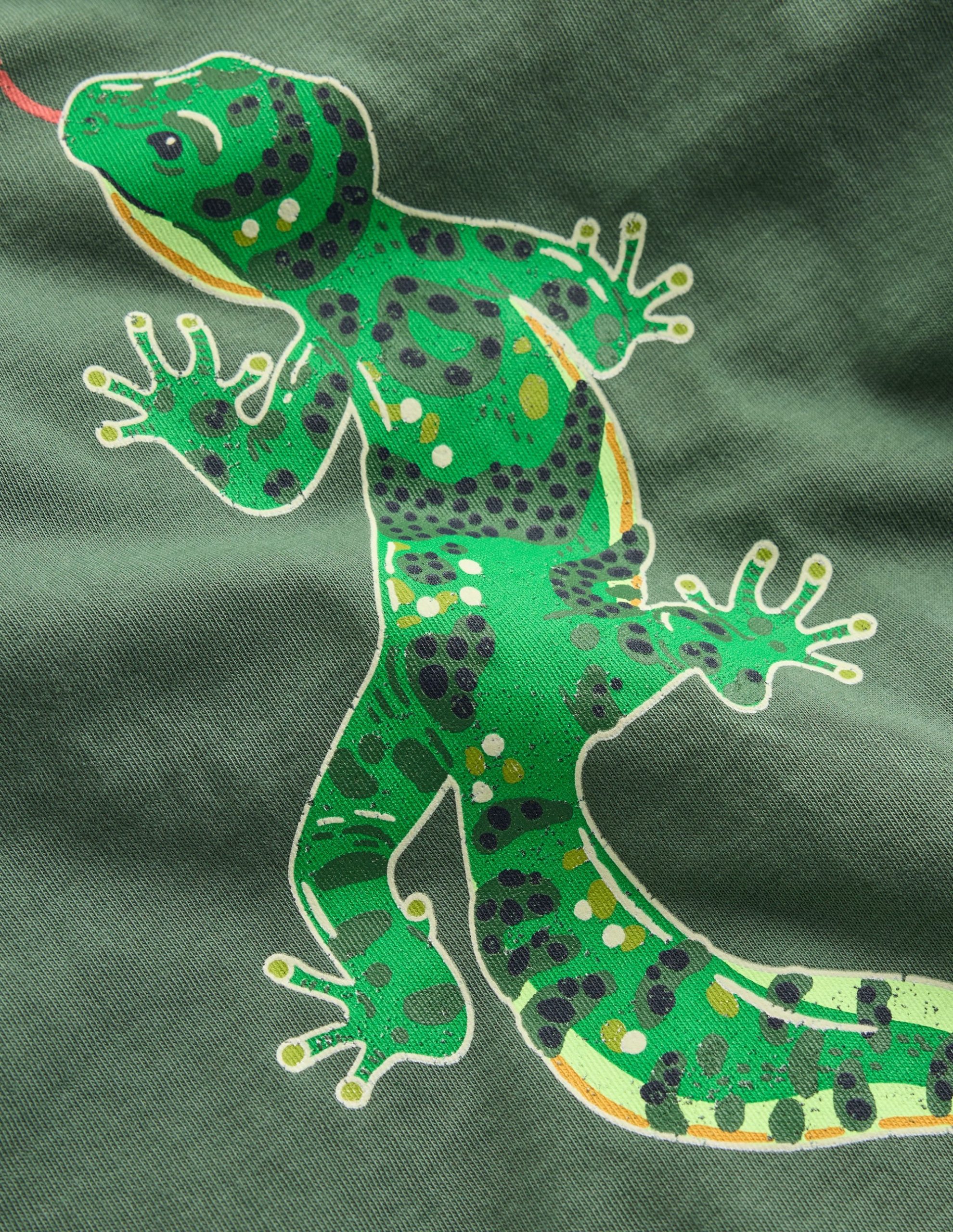 Front and Back Glow T-shirt-Bottle Green. Lizard X-Rray - Image 5