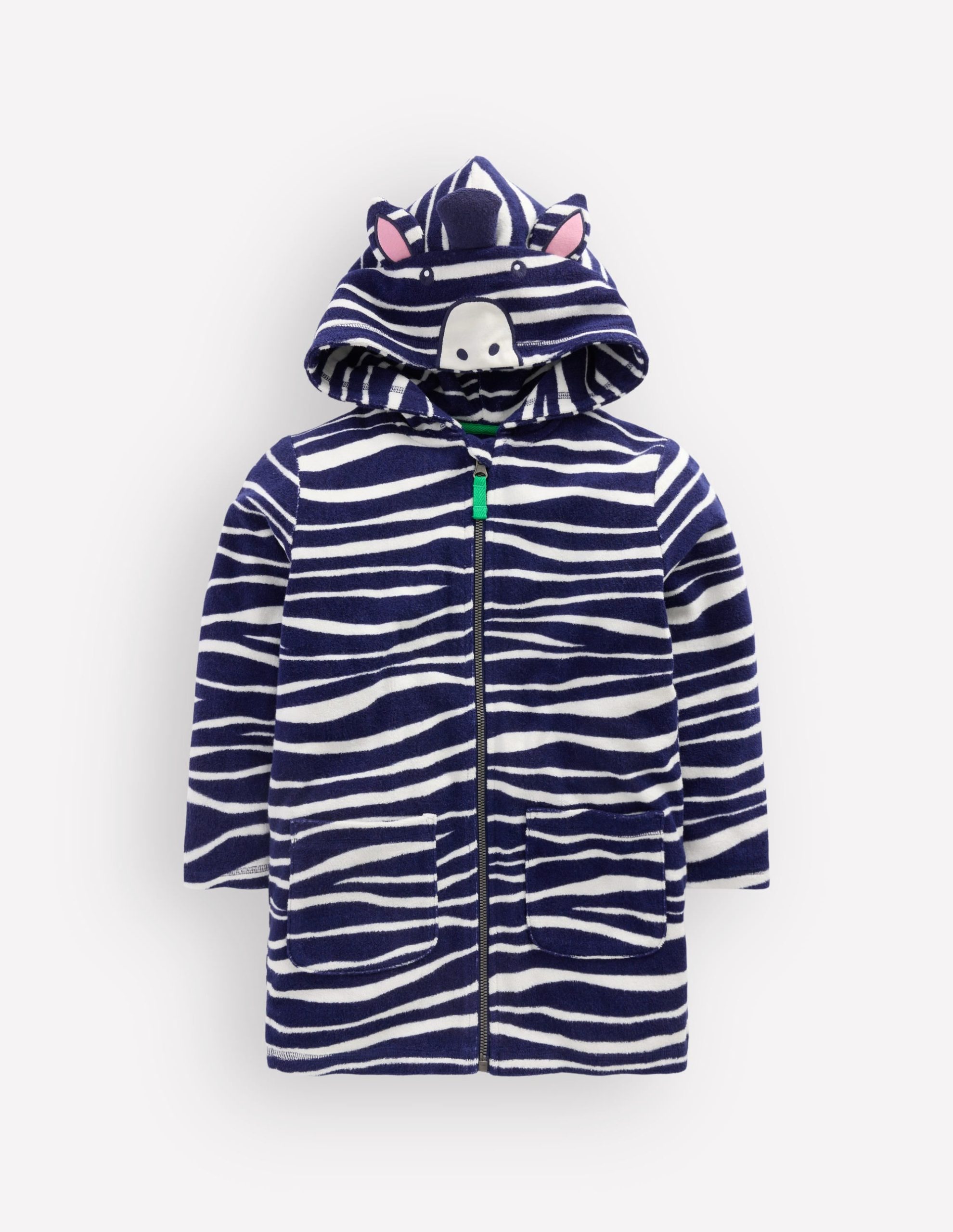 Fun Towelling Zip-up Throw On-Zebra - Image 3