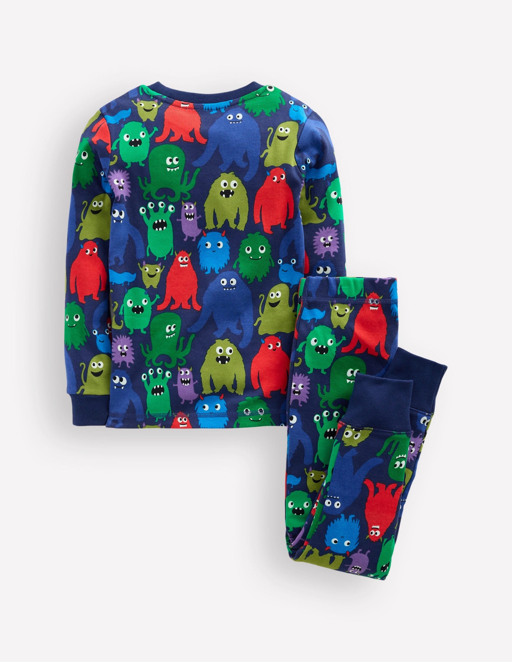 Snug Glow-in-the-dark Pajamas-Navy Monster - Image 2