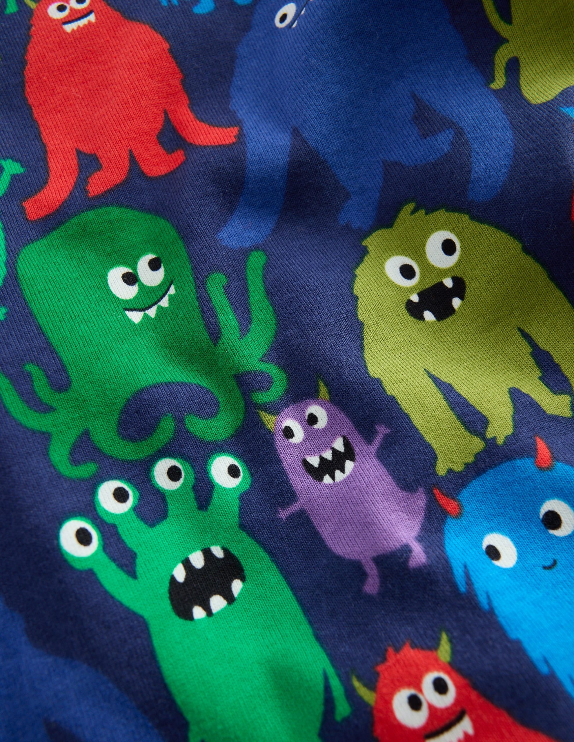 Snug Glow-in-the-dark Pajamas-Navy Monster - Image 3